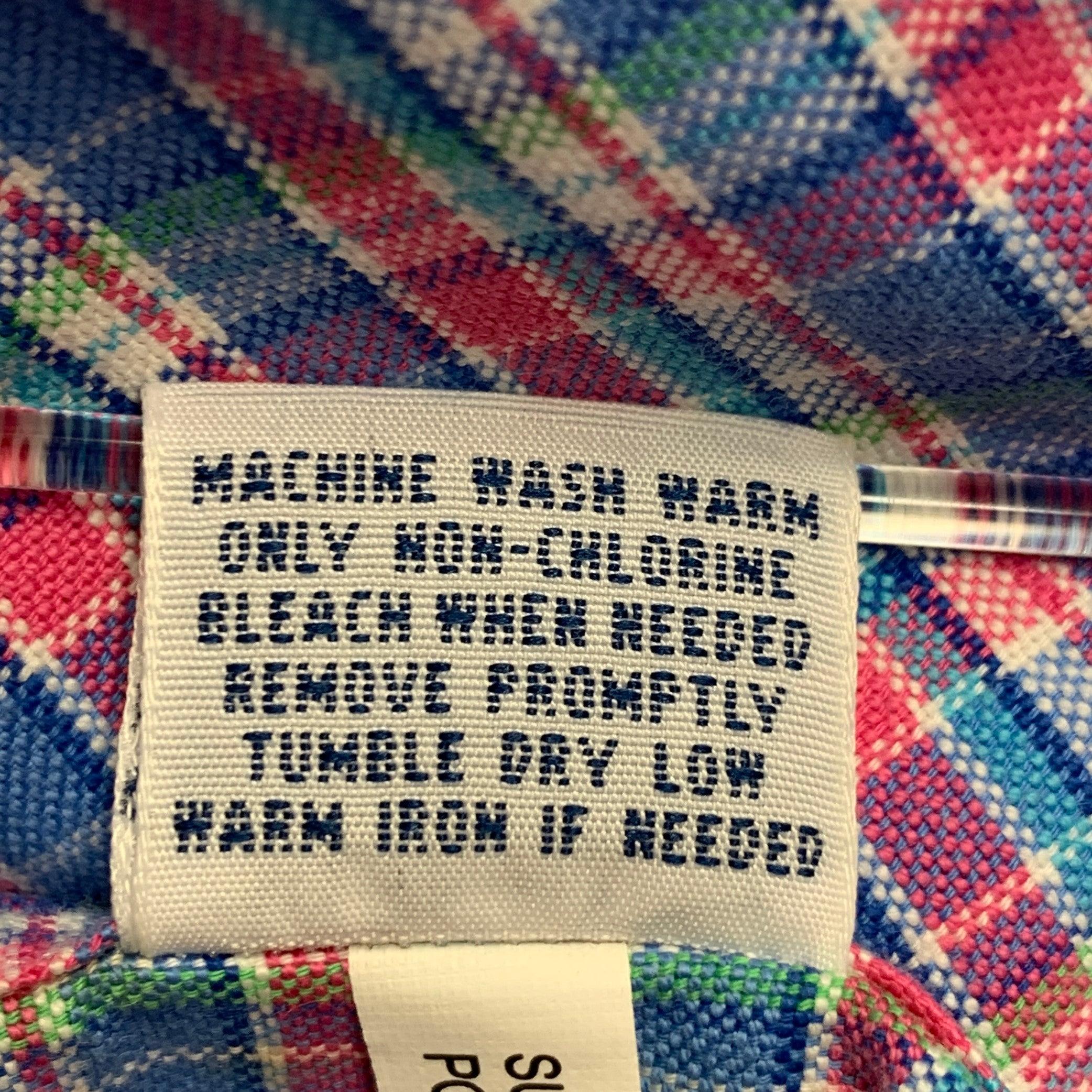 Ralph Lauren Taglia XXL Blu Rosa Plaid Cotone Button Down Camicia a Manica Lunga in vendita 4
