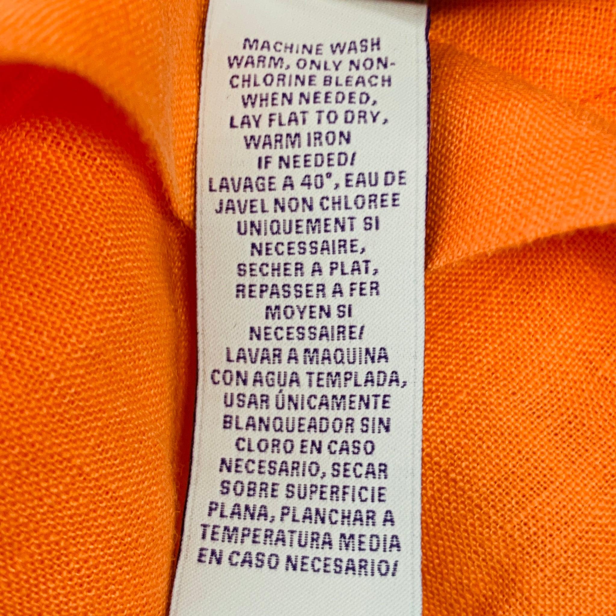 RALPH LAUREN Size XXL Orange Linen Spread Collar Long Sleeve Shirt For Sale 2