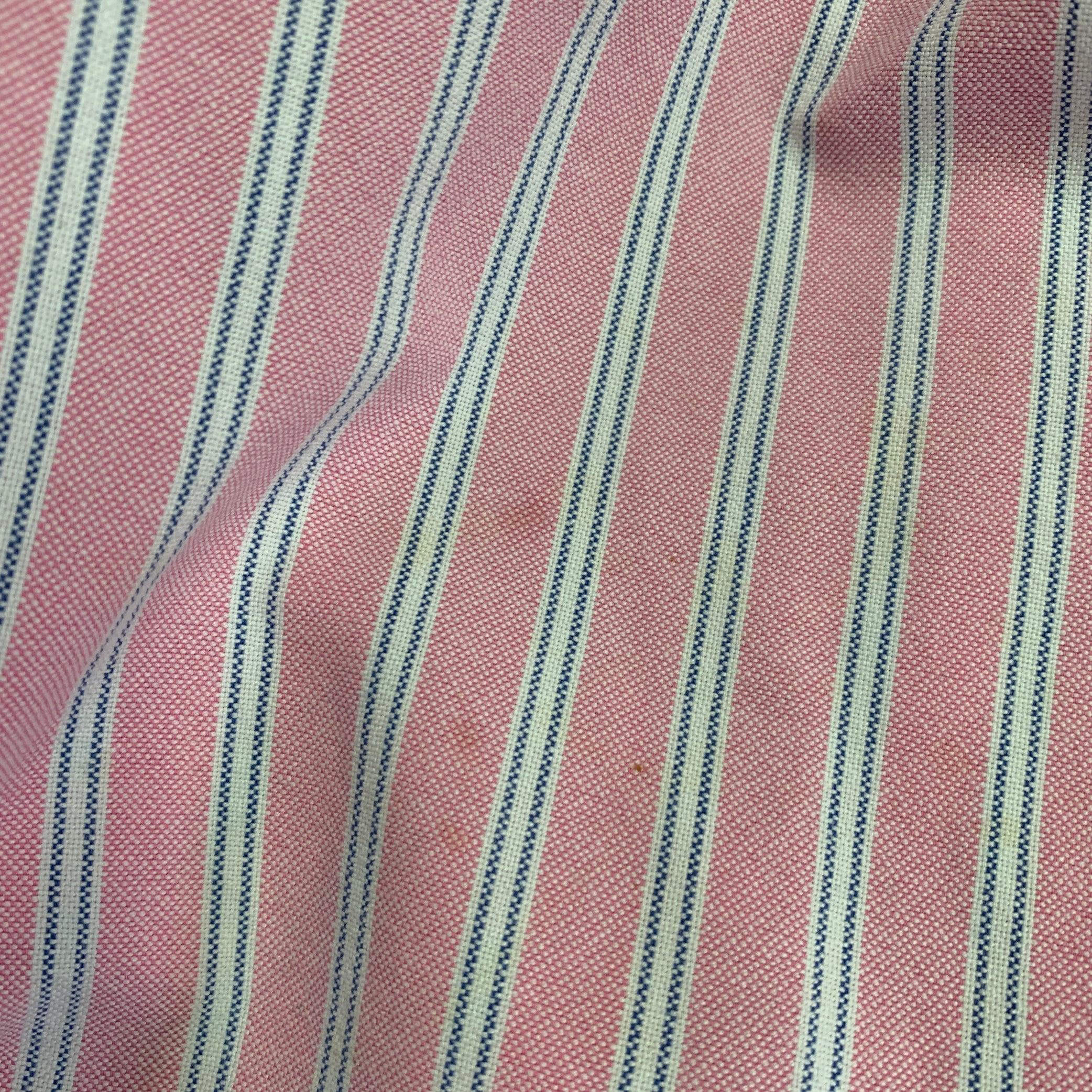 RALPH LAUREN Size XXL Pink White Stripe Cotton Button Down Long Sleeve Shirt For Sale 3