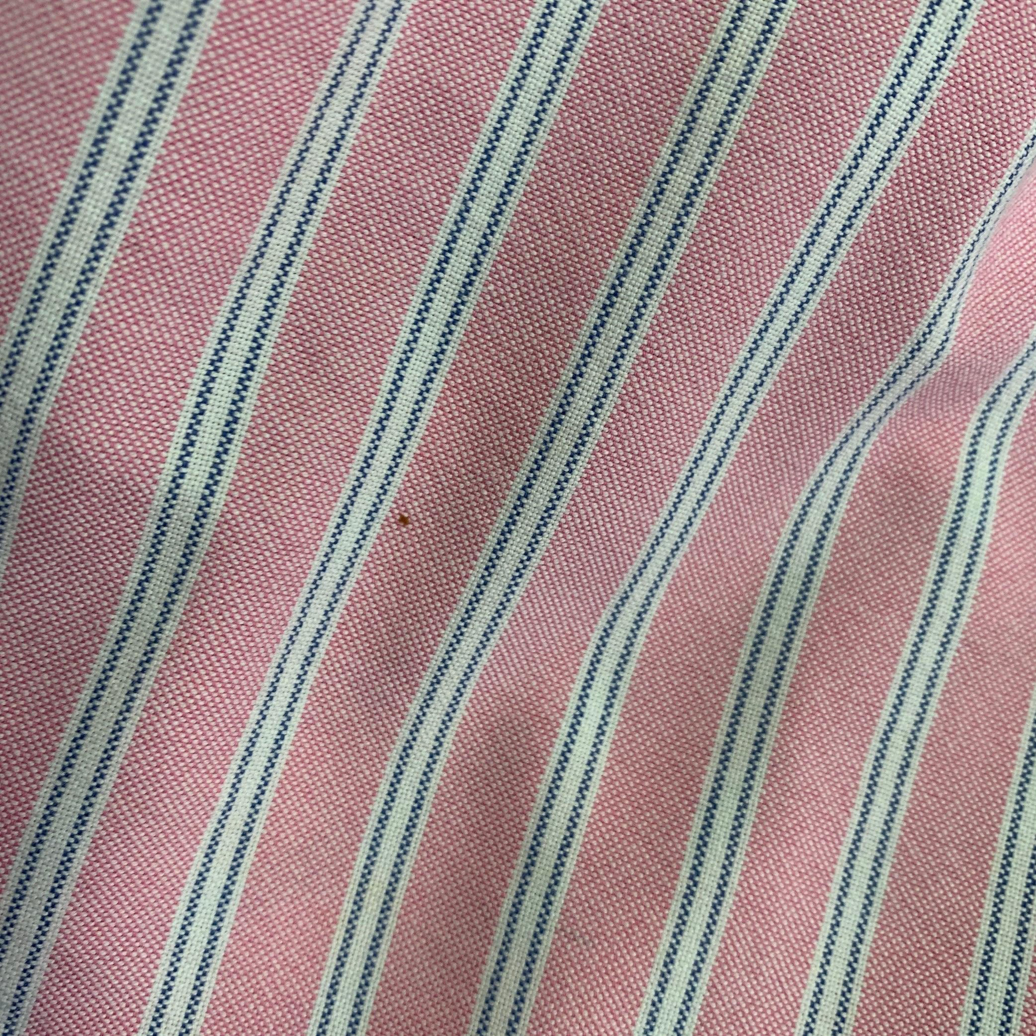 RALPH LAUREN Size XXL Pink White Stripe Cotton Button Down Long Sleeve Shirt For Sale 4