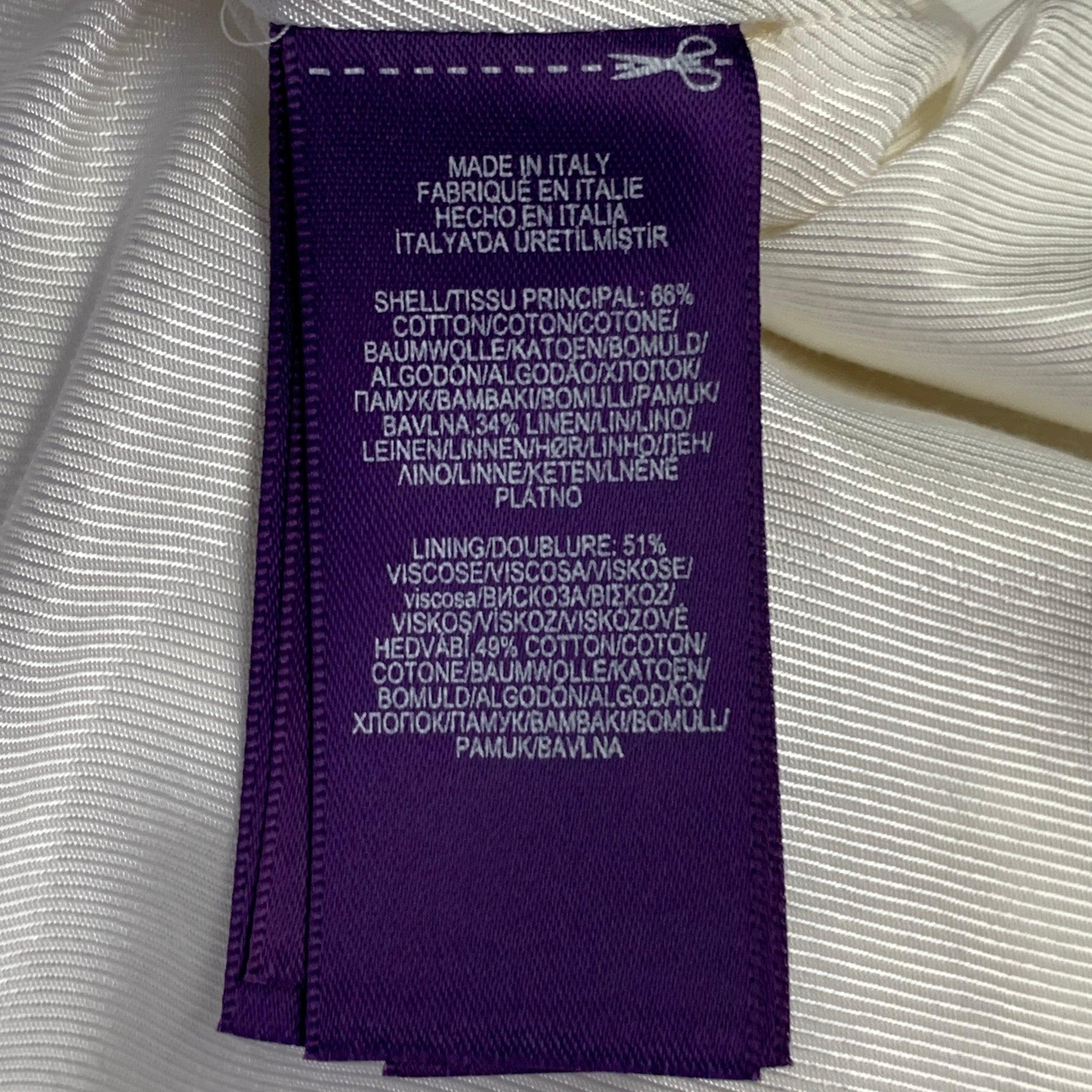 RALPH LAUREN Größe XXL Weiß Schwarz Baumwolle Leinen Zip Up Bomberjacke Herren im Angebot