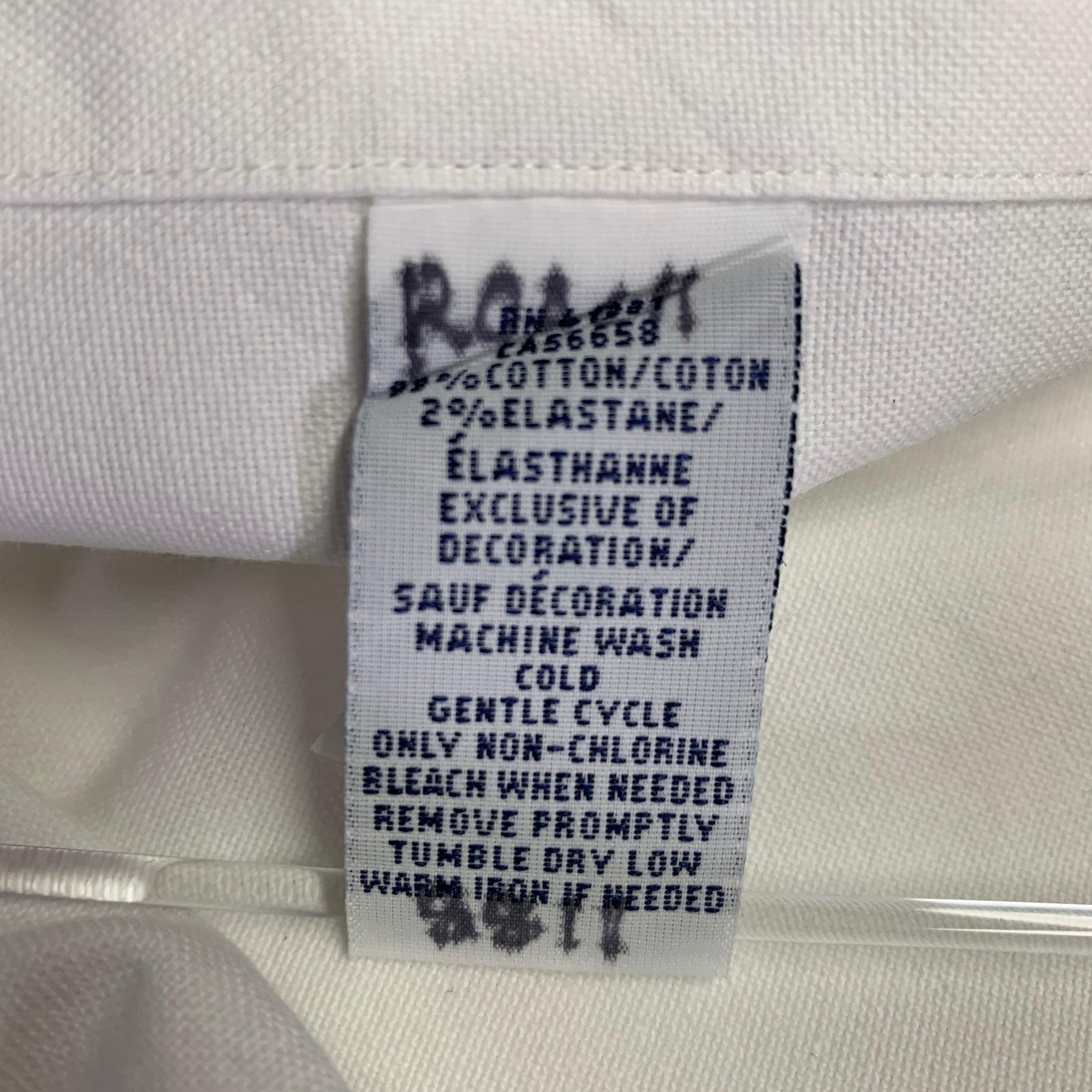 RALPH LAUREN Size XXL White Cotton Blend Button Down Long Sleeve Shirt For Sale 2