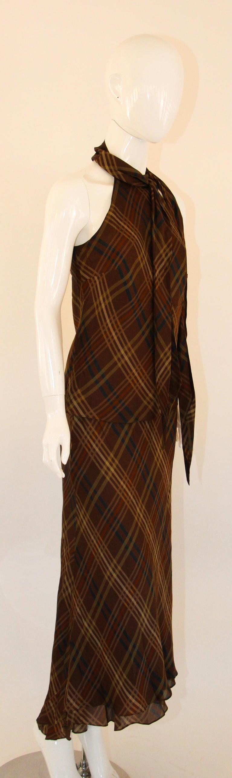 Ralph Lauren Silk Sleeveless Shirt and Maxi Skirt Set Brown Tartan at  1stDibs | ralph lauren plaid maxi dress, brown maxi skirt set, ralph lauren  tartan dress