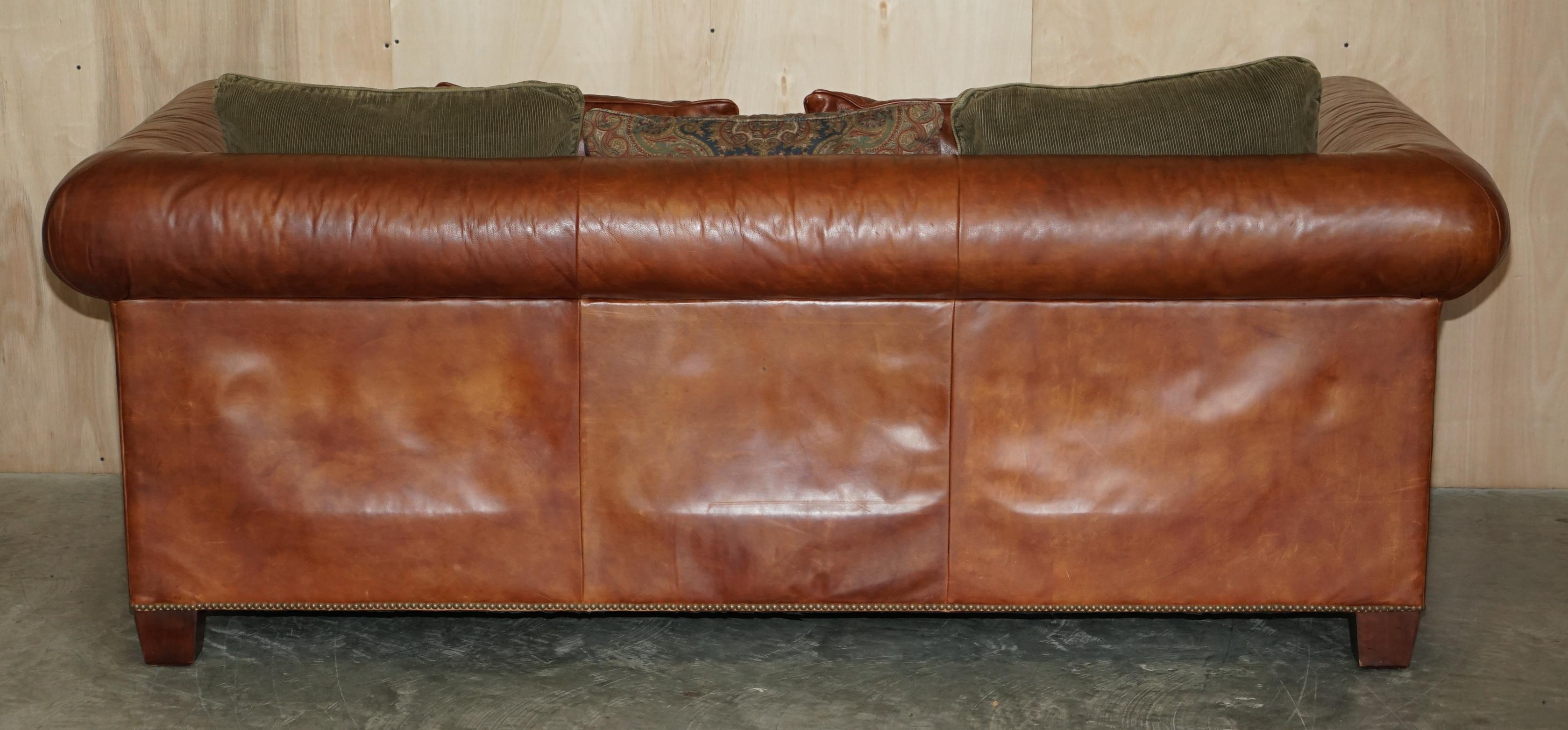 Ralph Lauren Sofa & Armchair Brown Leather Club Suite from New York Madison Ave 1