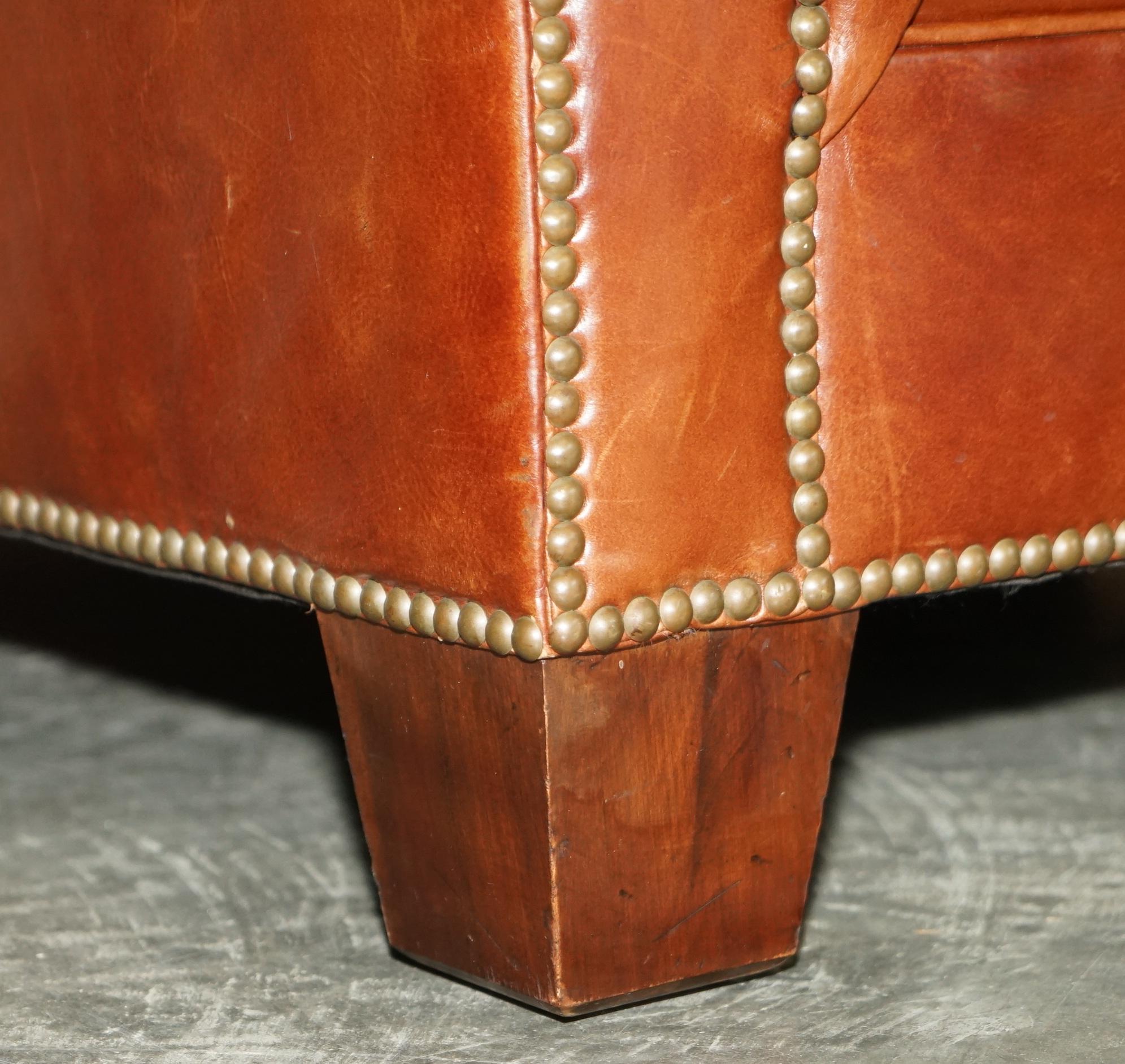 Ralph Lauren Sofa & Armchair Brown Leather Club Suite from New York Madison Ave 7
