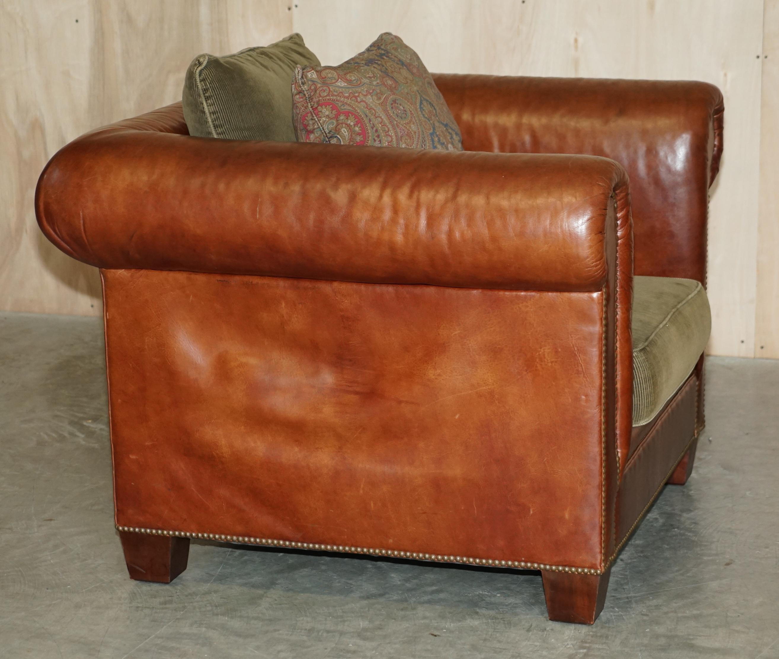 Ralph Lauren Sofa & Armchair Brown Leather Club Suite from New York Madison Ave 8