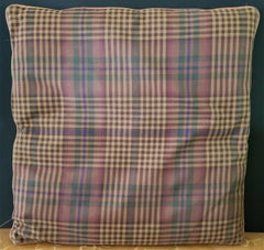 Ralph Lauren Soft Saddle Leather & Fabric Zippered Down Throw Pillow