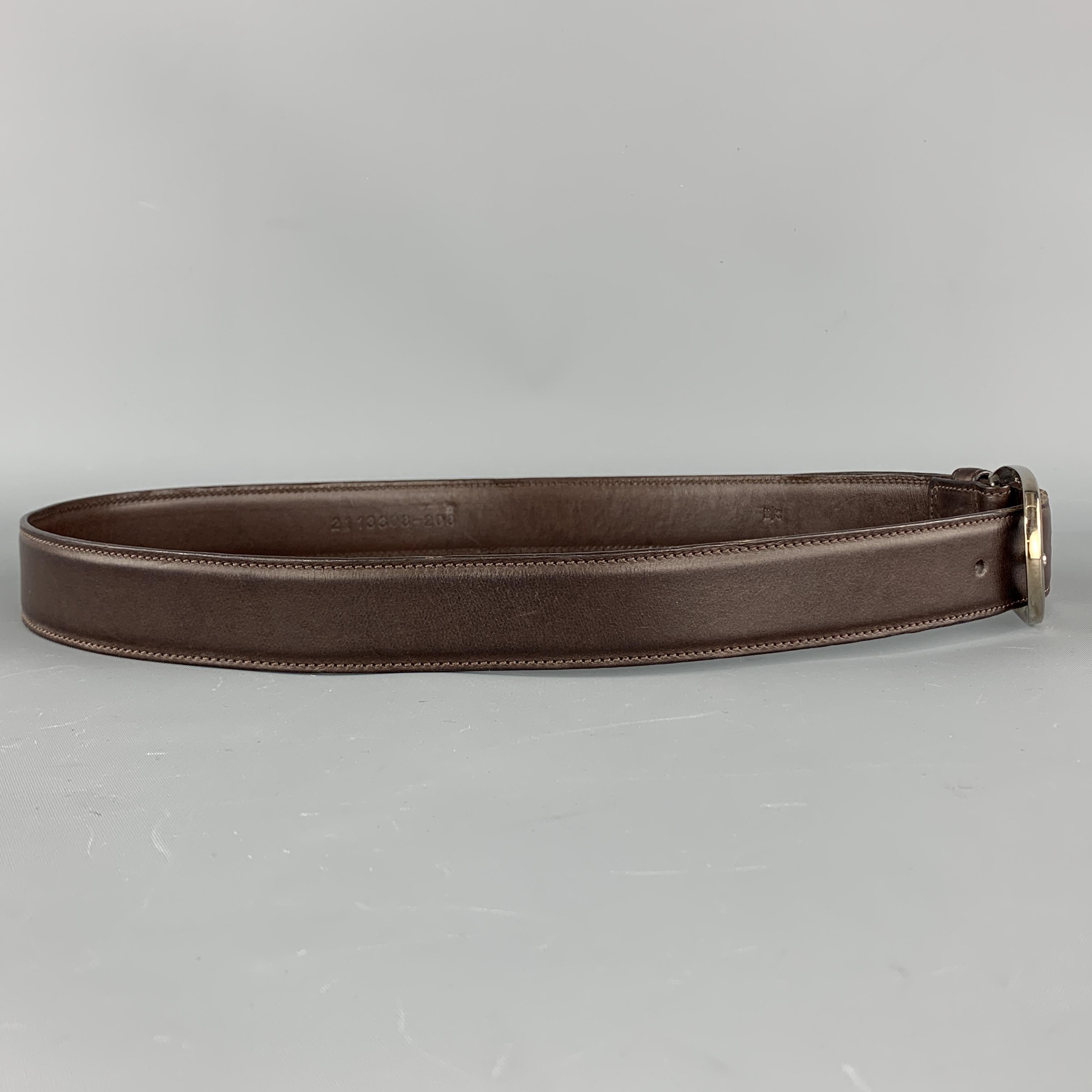 Black RALPH LAUREN Solid Size 32 Brown Leather Belt