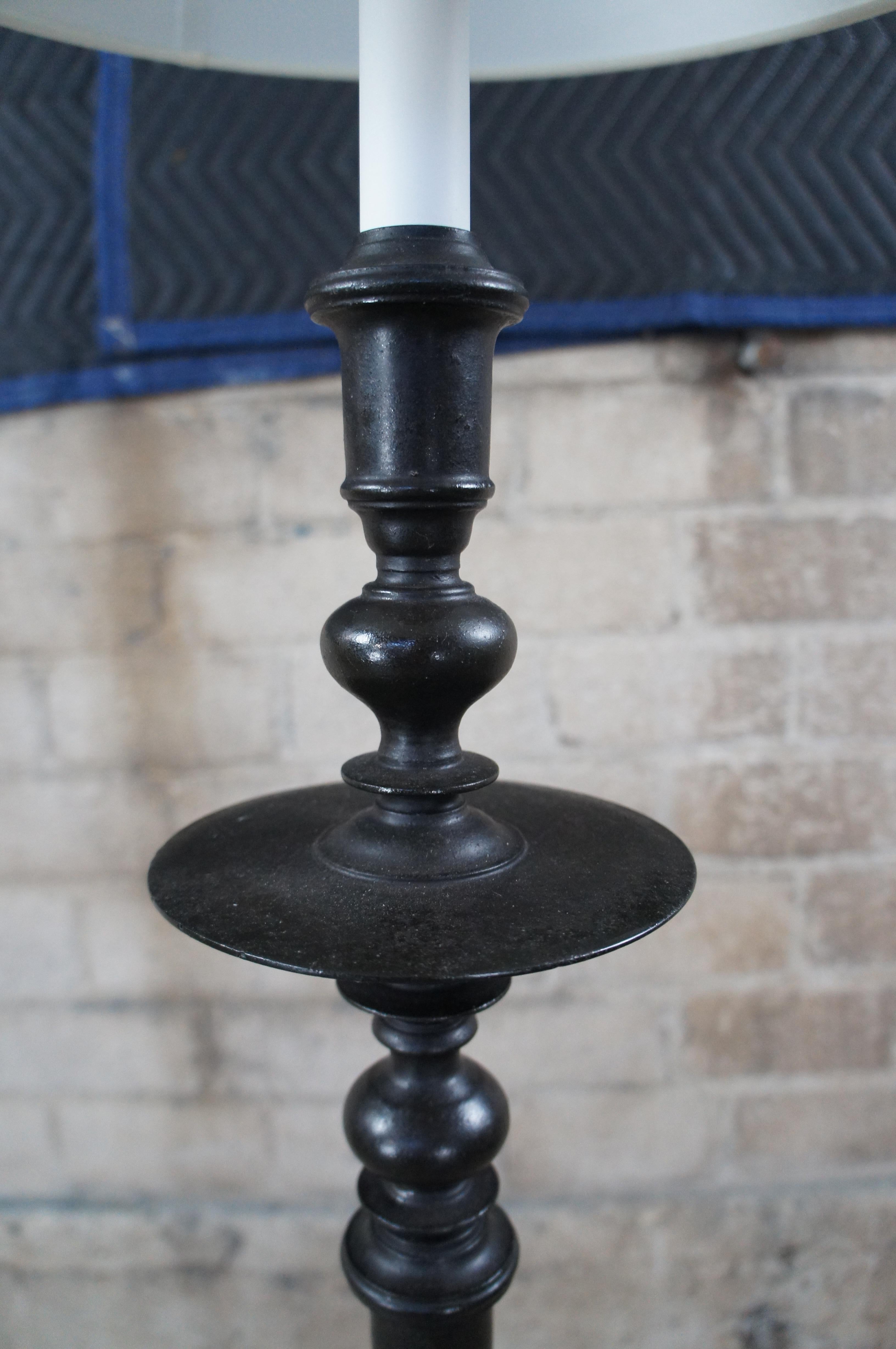 Ralph Lauren Spanish Revival Old World Iron Candle Stand Candlestick Floor Lamp 1