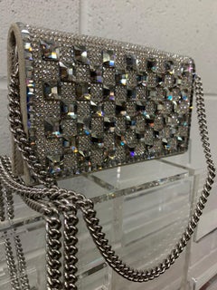 Ralph Lauren Spectacular Solid Crystal Disco Shoulder Bag w Chain Handle
