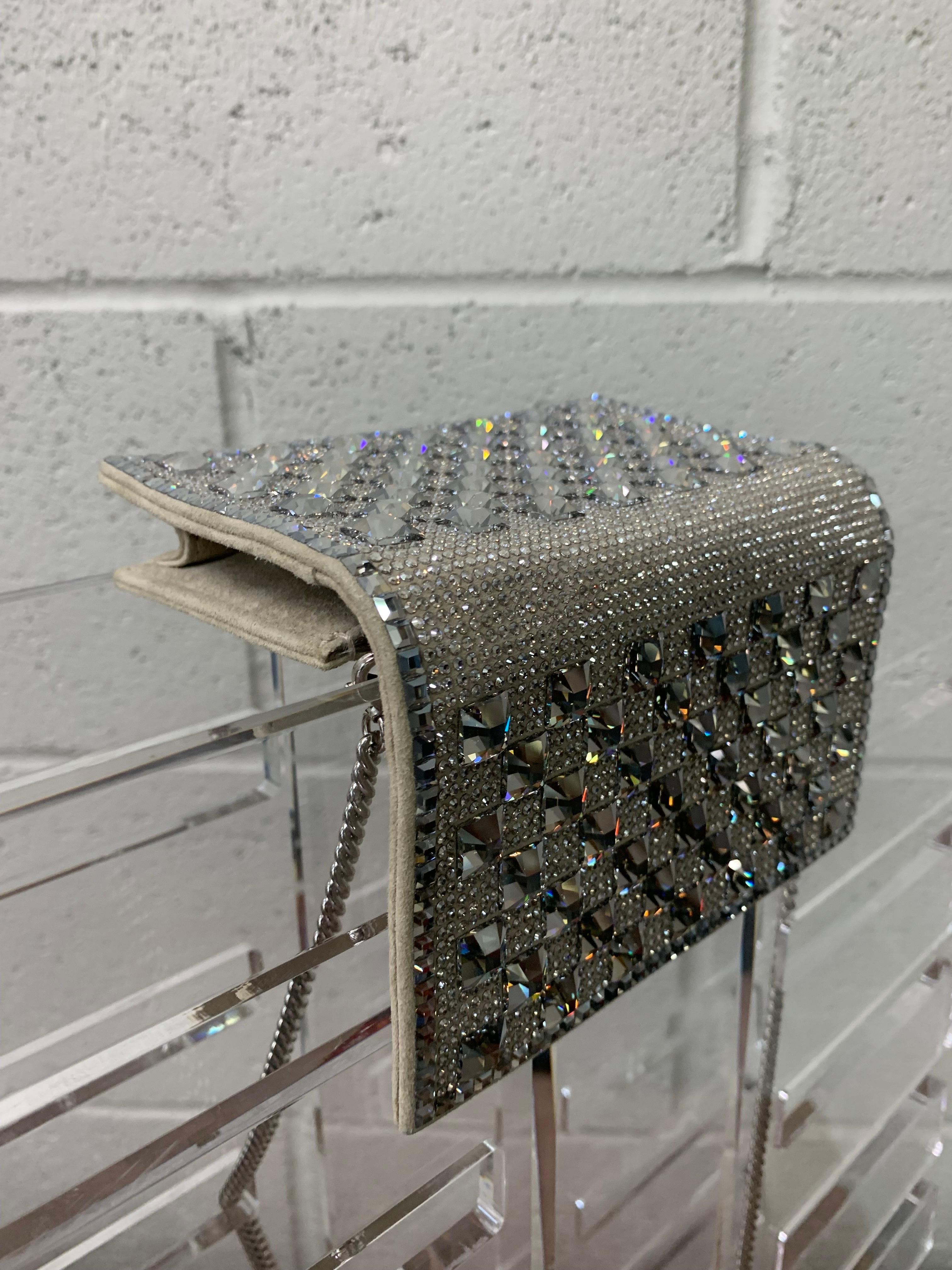 Spectaculaire sac à bandoulière Disco en cristal massif avec poignée en chaîne Ralph Lauren Neuf - En vente à Gresham, OR