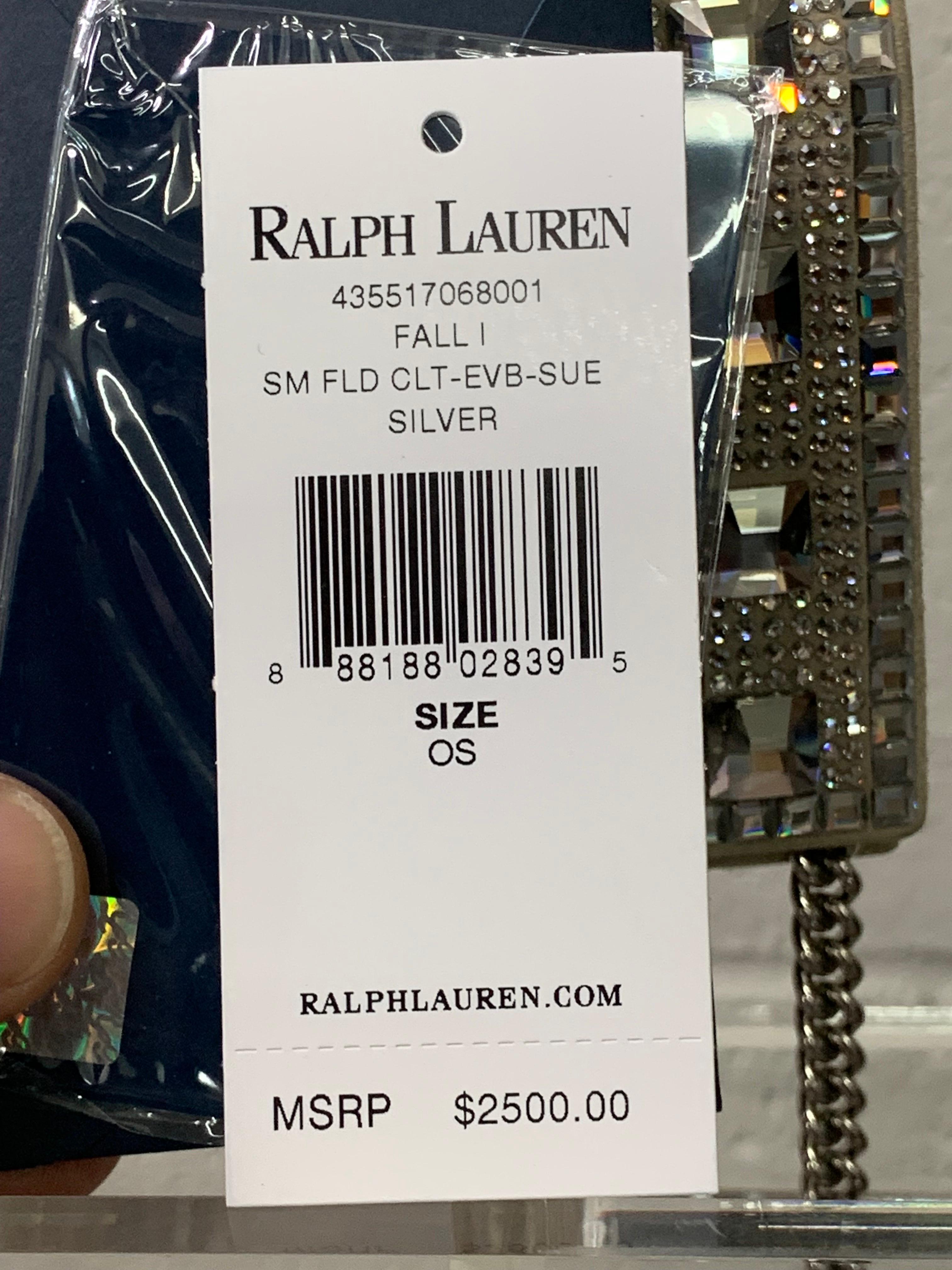 Women's Ralph Lauren Spectacular Solid Crystal Disco Shoulder Bag w Chain Handle For Sale