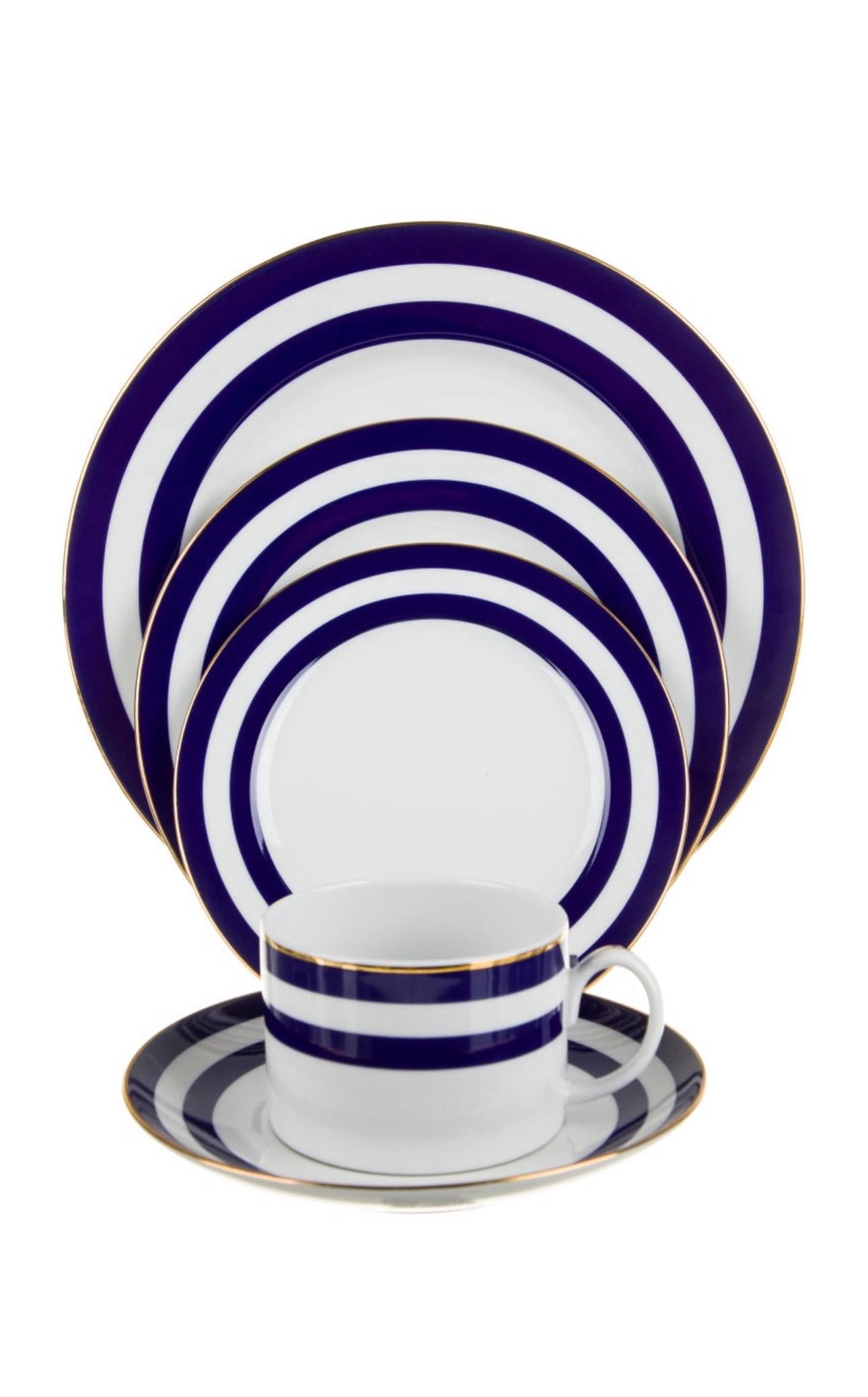 Late 20th Century Ralph Lauren Spectator Cadet Blue Dinnerware ~ 10 settings 