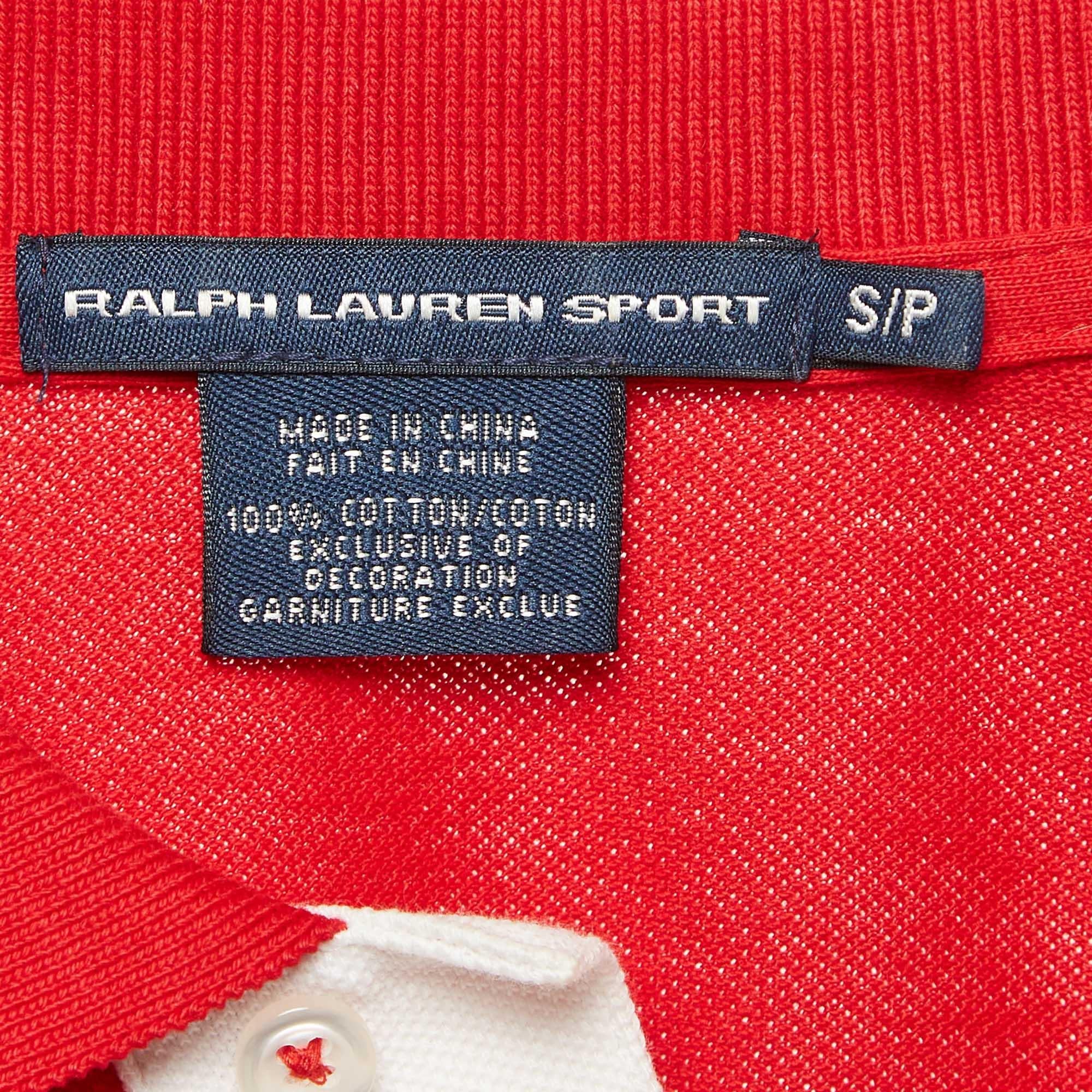Ralph Lauren Sports - Mini robe T-shirt rouge piqué en coton S Excellent état - En vente à Dubai, Al Qouz 2