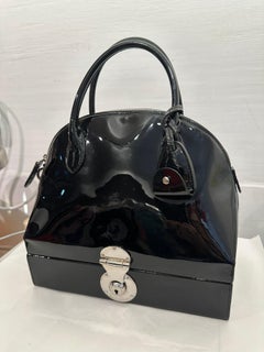 Ralph Lauren Spring 2007 Ricky Black Patent Leather Sac Mallette Hand Bag