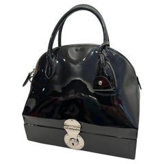 Ralph Lauren Spring 2007 Ricky Black Patent Leather Sac Mallette Hand Bag