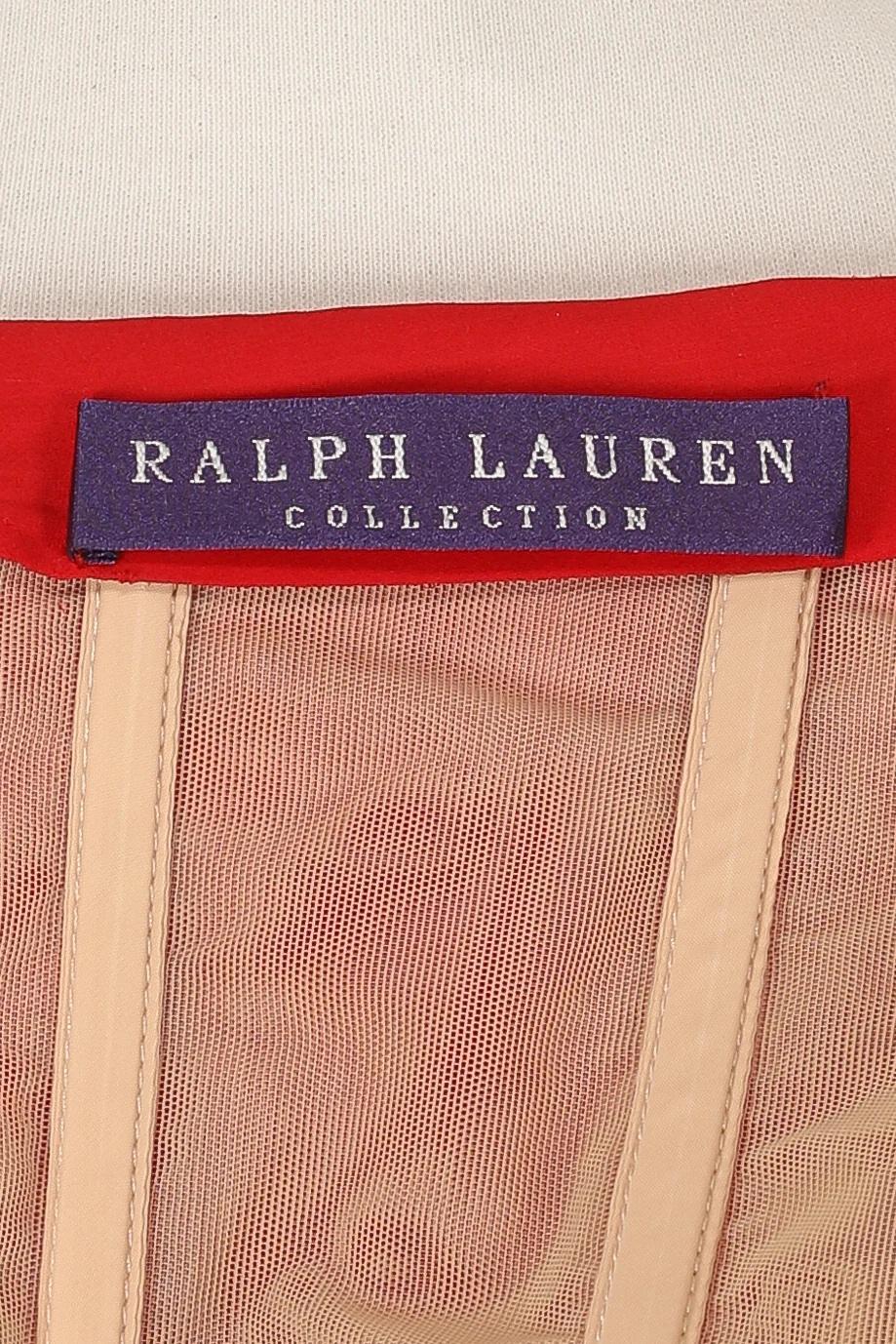 Ralph Lauren Primavera 2013 Vestido rojo con adornos de piel en Excelente Estado en New York, NY