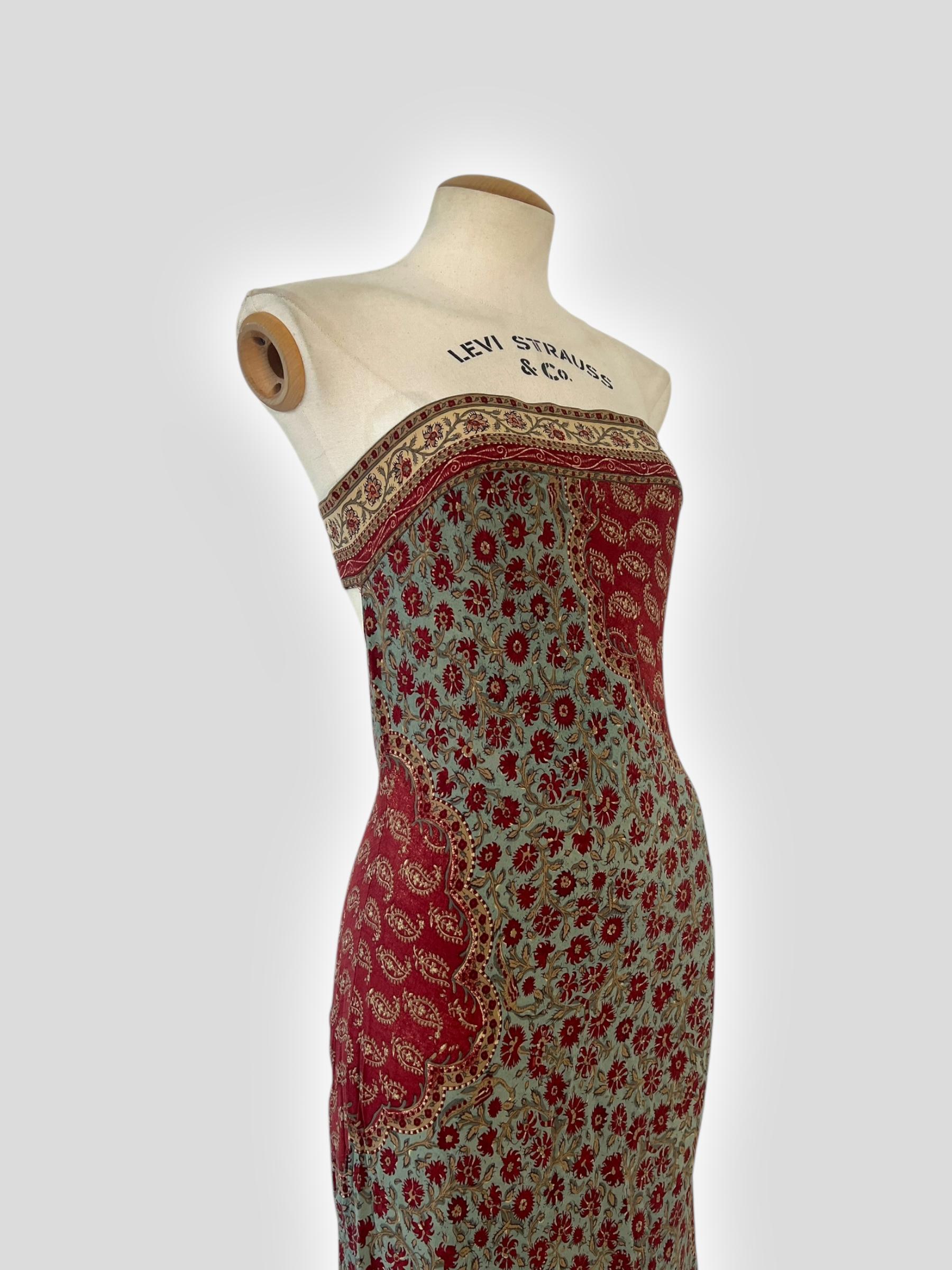 Ralph Lauren Spring/Summer 1997 Floral Print Cutout Strapless Dress In Excellent Condition For Sale In CAPELLE AAN DEN IJSSEL, ZH