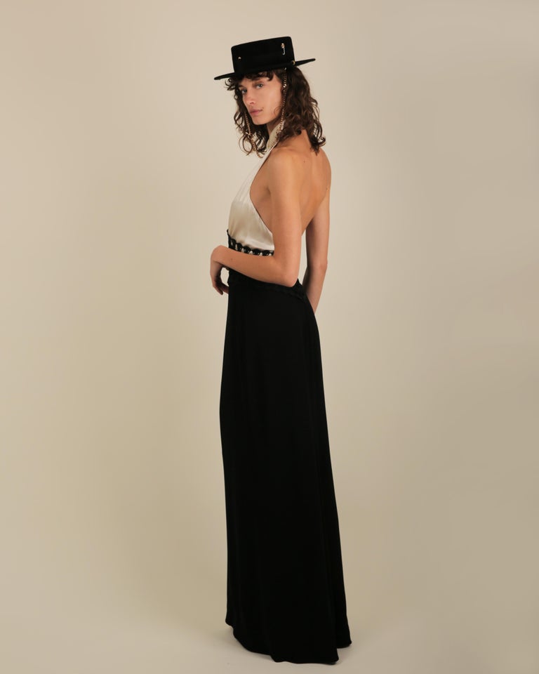 Ralph Lauren SS 2013 black white sleeveless halter backless button up dress gown at 1stDibs Ralph Lauren SS 2013 black white sleeveless halter backless button up dress gown at 1stDibs
