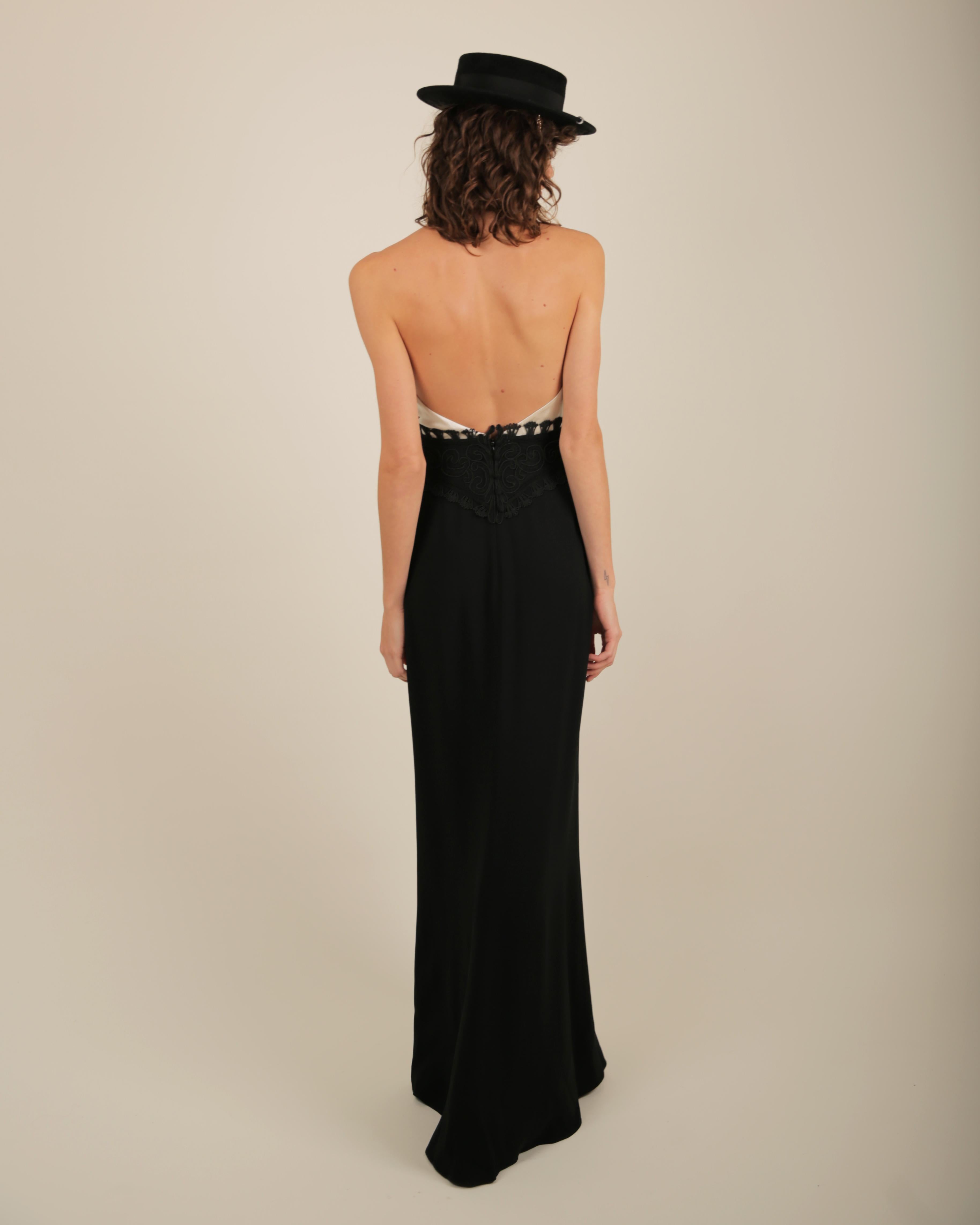 Ralph Lauren SS 2013 black white sleeveless halter backless button up dress gown For Sale 7