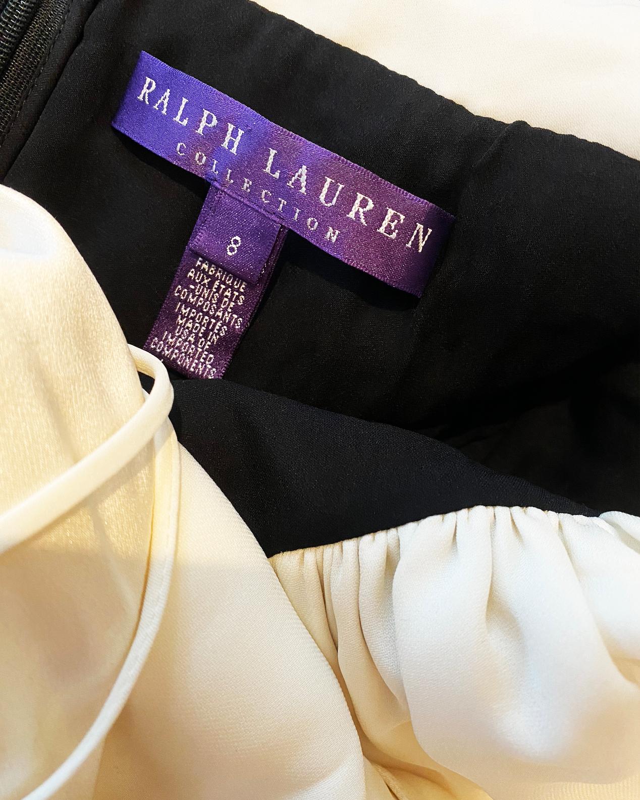 Ralph Lauren SS 2013 black white sleeveless halter backless button up dress gown For Sale 9