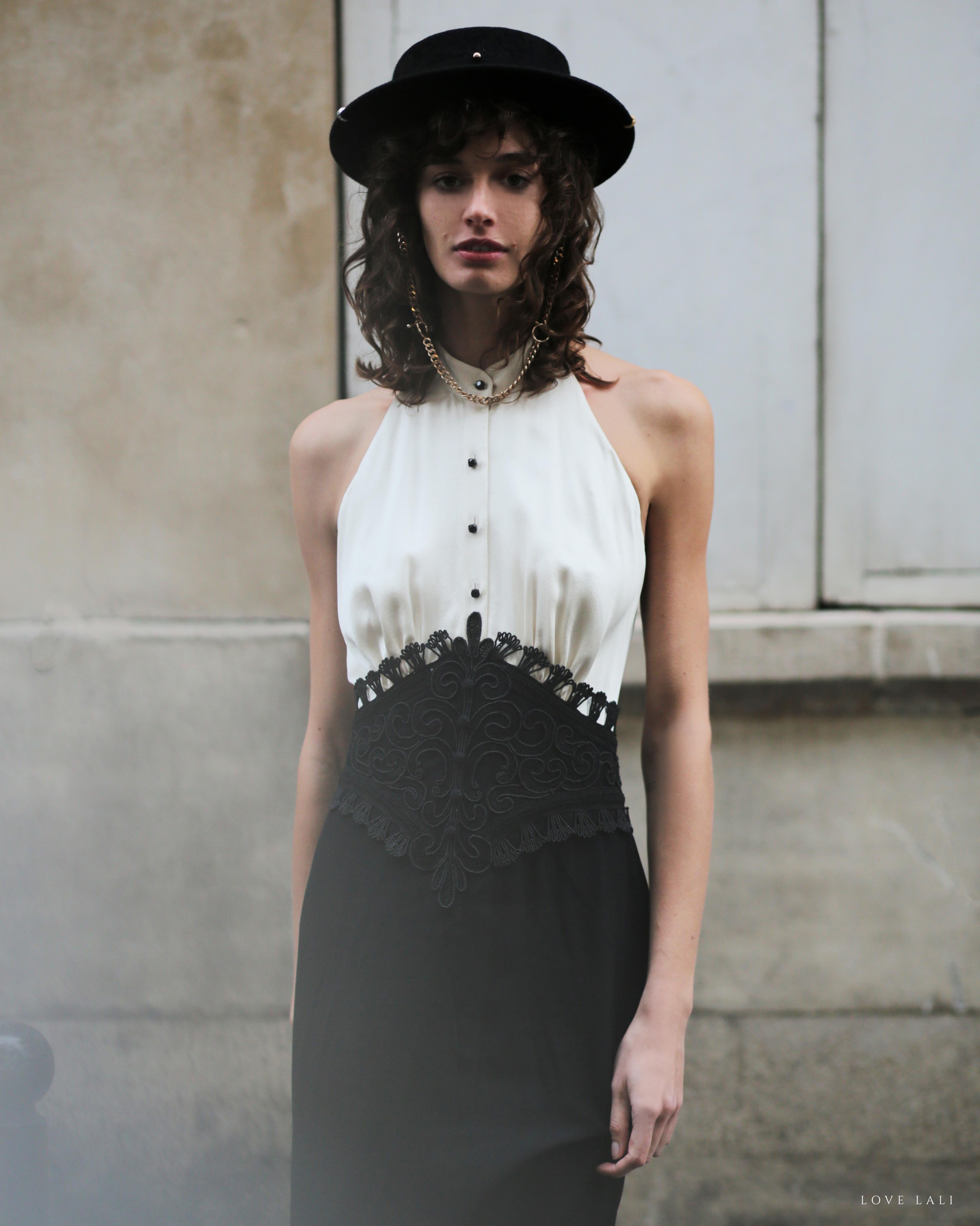 Ralph Lauren SS 2013 black white sleeveless halter backless button up dress gown For Sale 12