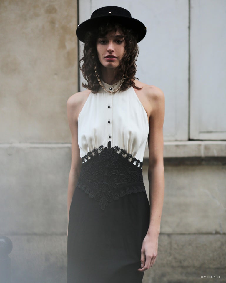 ralph lauren black and white dress Lauren Ralph Lauren Floral Black & White Embroidered Dress - Size 8 Like New