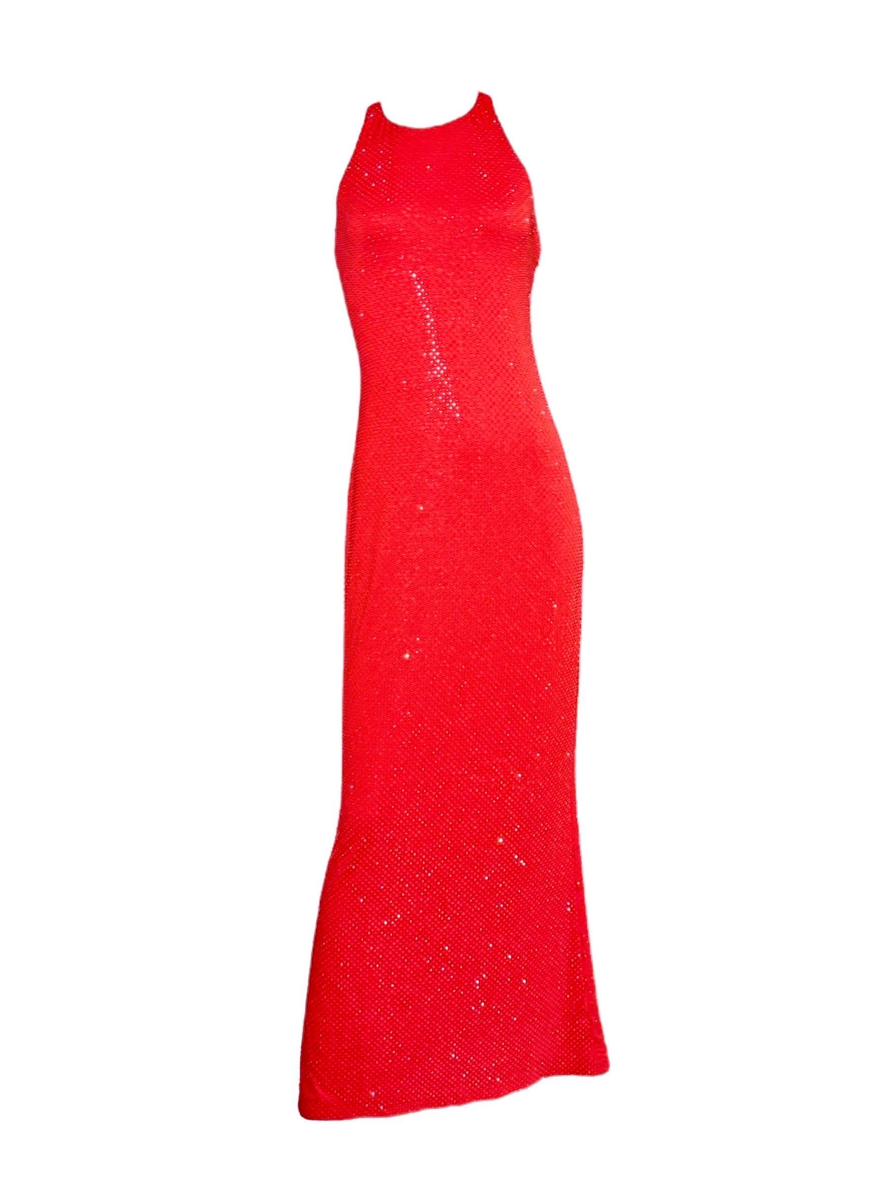 Ralph Lauren SS23 Red Crystal Gown – Revival of Iconic 1996 Runway Look, Look 57 8