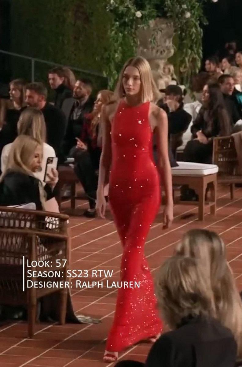 Ralph Lauren SS23 Red Crystal Gown – Revival of Iconic 1996 Runway Look, Look 57 4