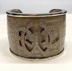 Ralph Lauren Sterling & Leather Cuff Bracelet