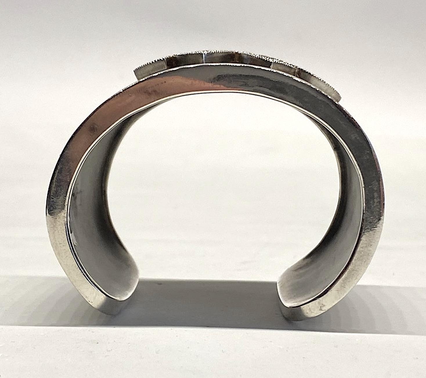Ralph Lauren Sterling & Leather Cuff Bracelet In Good Condition In New York, NY