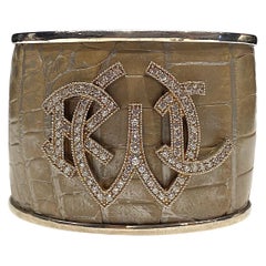 Ralph Lauren Sterling & Leather Cuff Bracelet