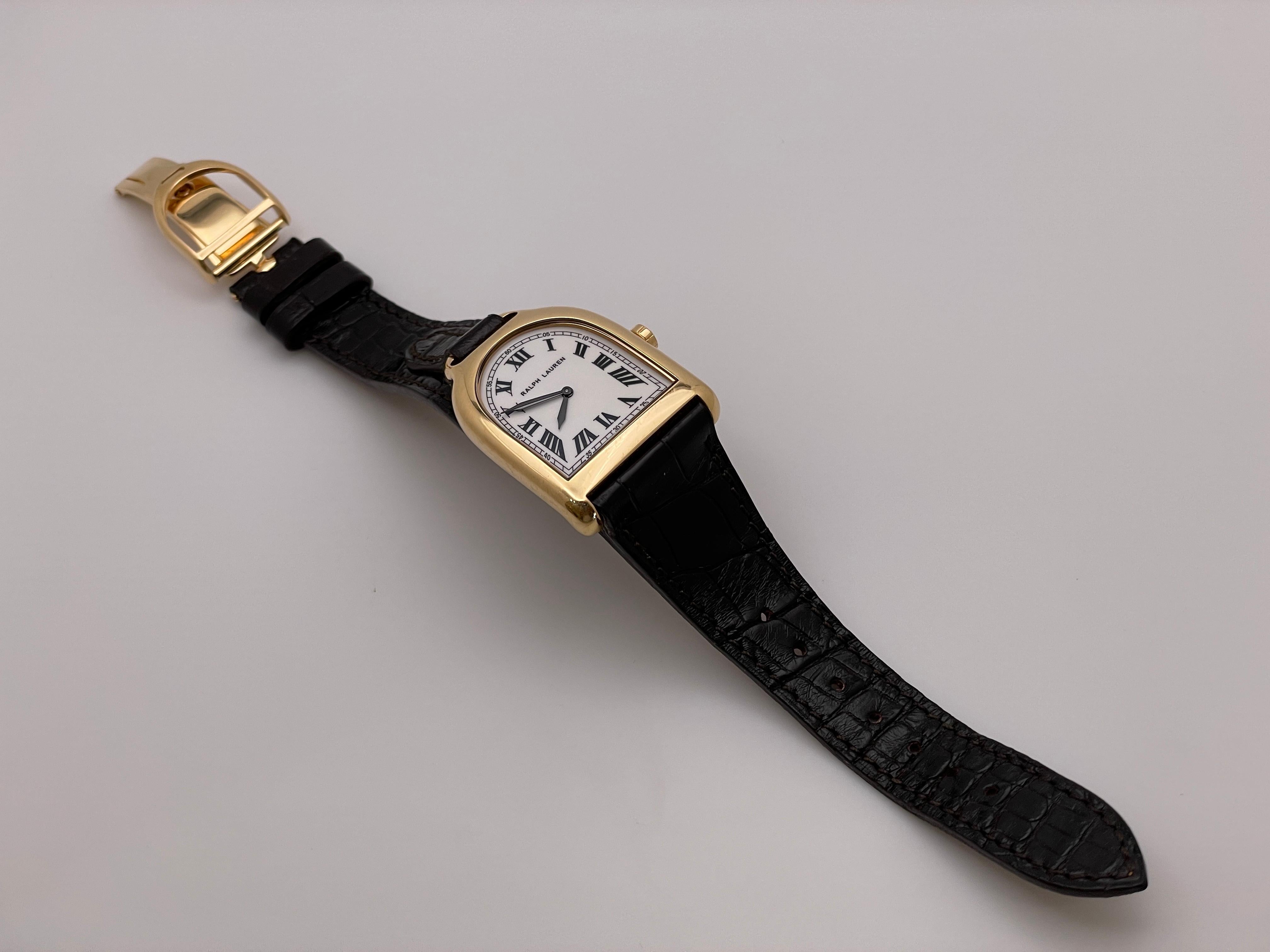Women's Ralph Lauren Stirrup 18K Yellow Gold Watch For Sale