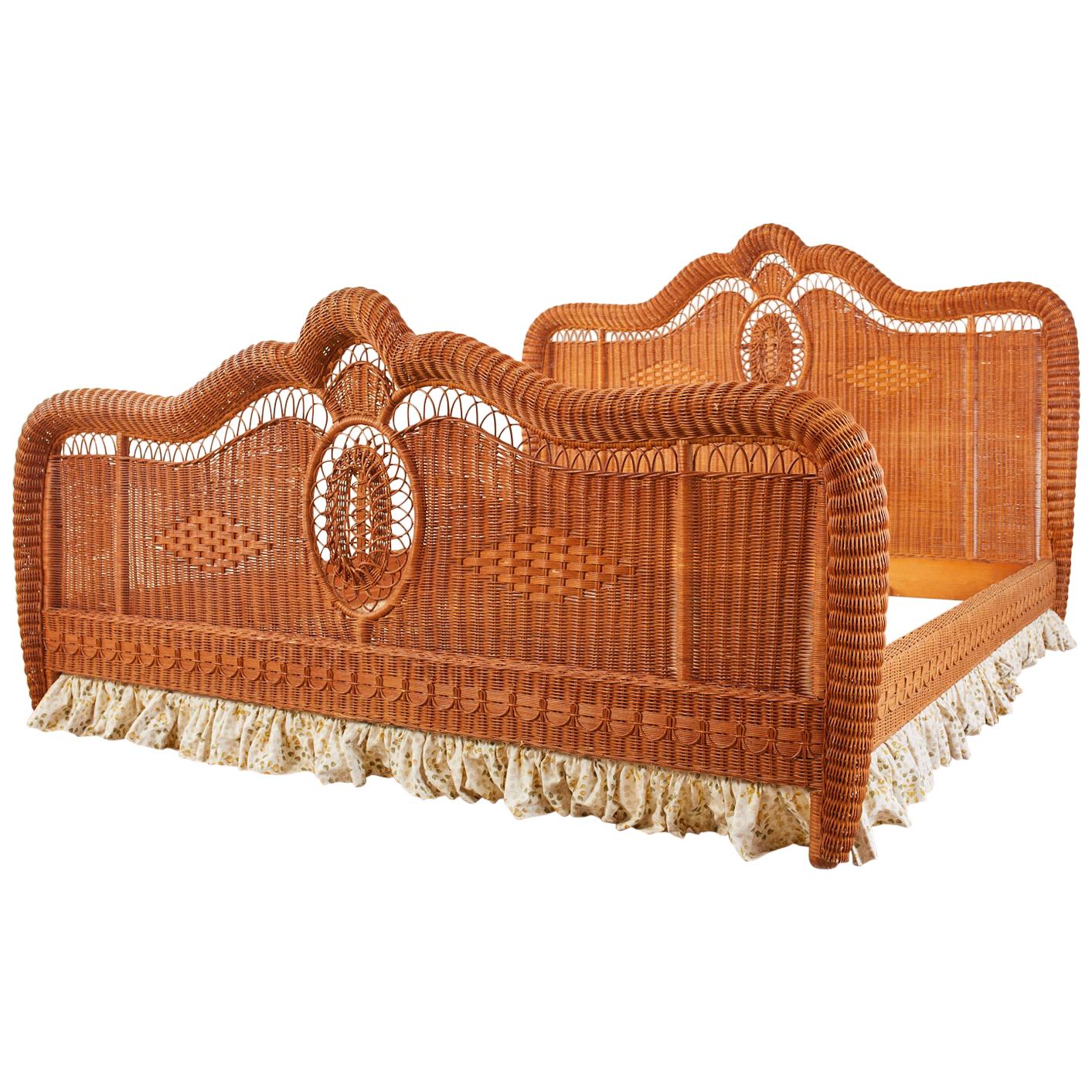 Ralph Lauren Style Bohemian Wicker Bed