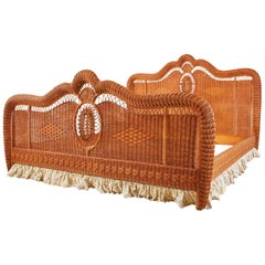 Vintage Ralph Lauren Style Bohemian Wicker Bed