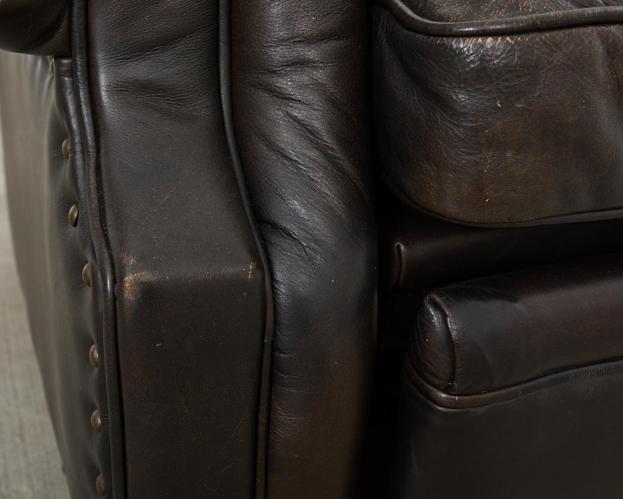 Ralph Lauren Style Zigarre Leder Wingback Writers Stuhl im Angebot 6