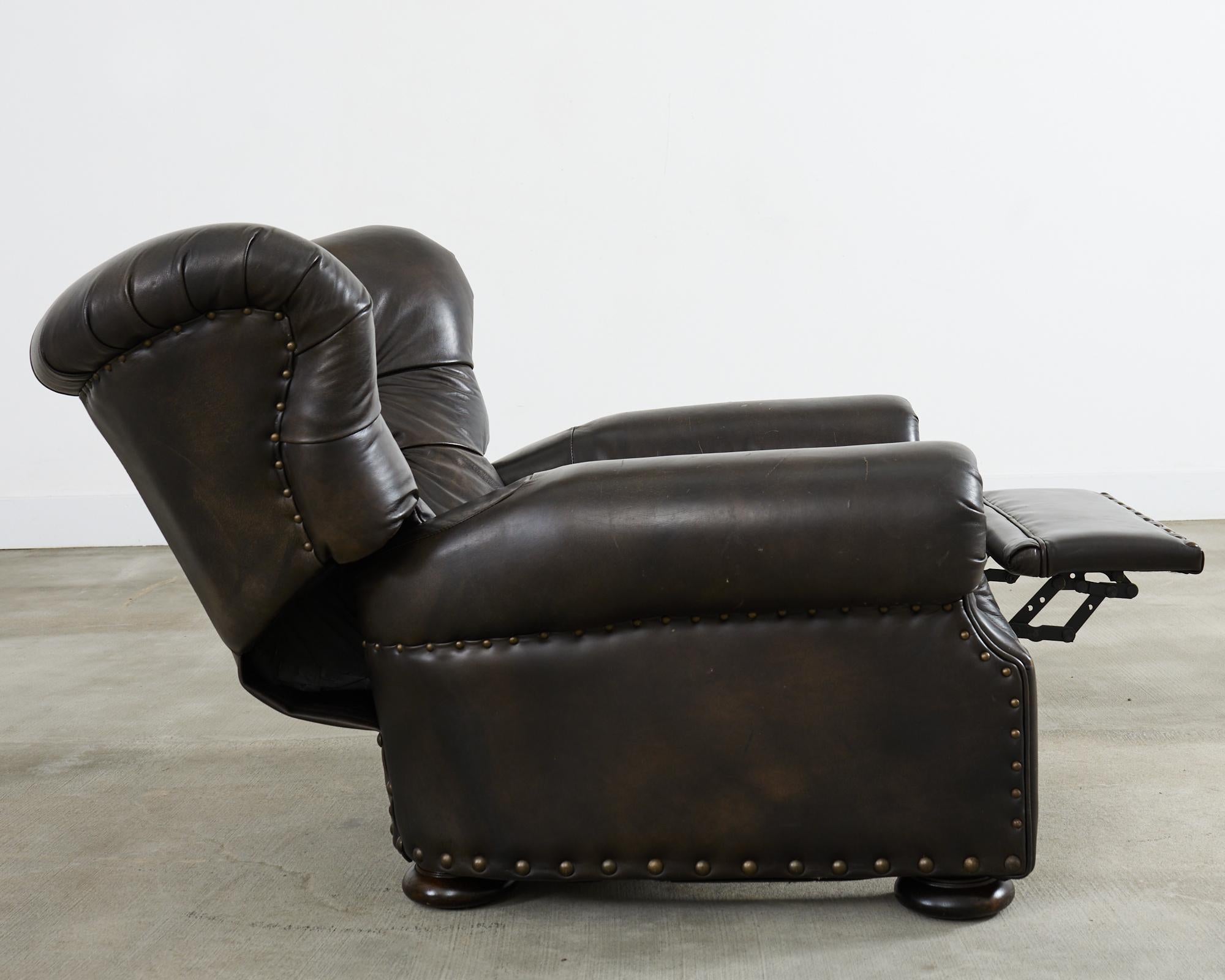 Ralph Lauren Style Zigarre Leder Wingback Writers Stuhl im Angebot 12