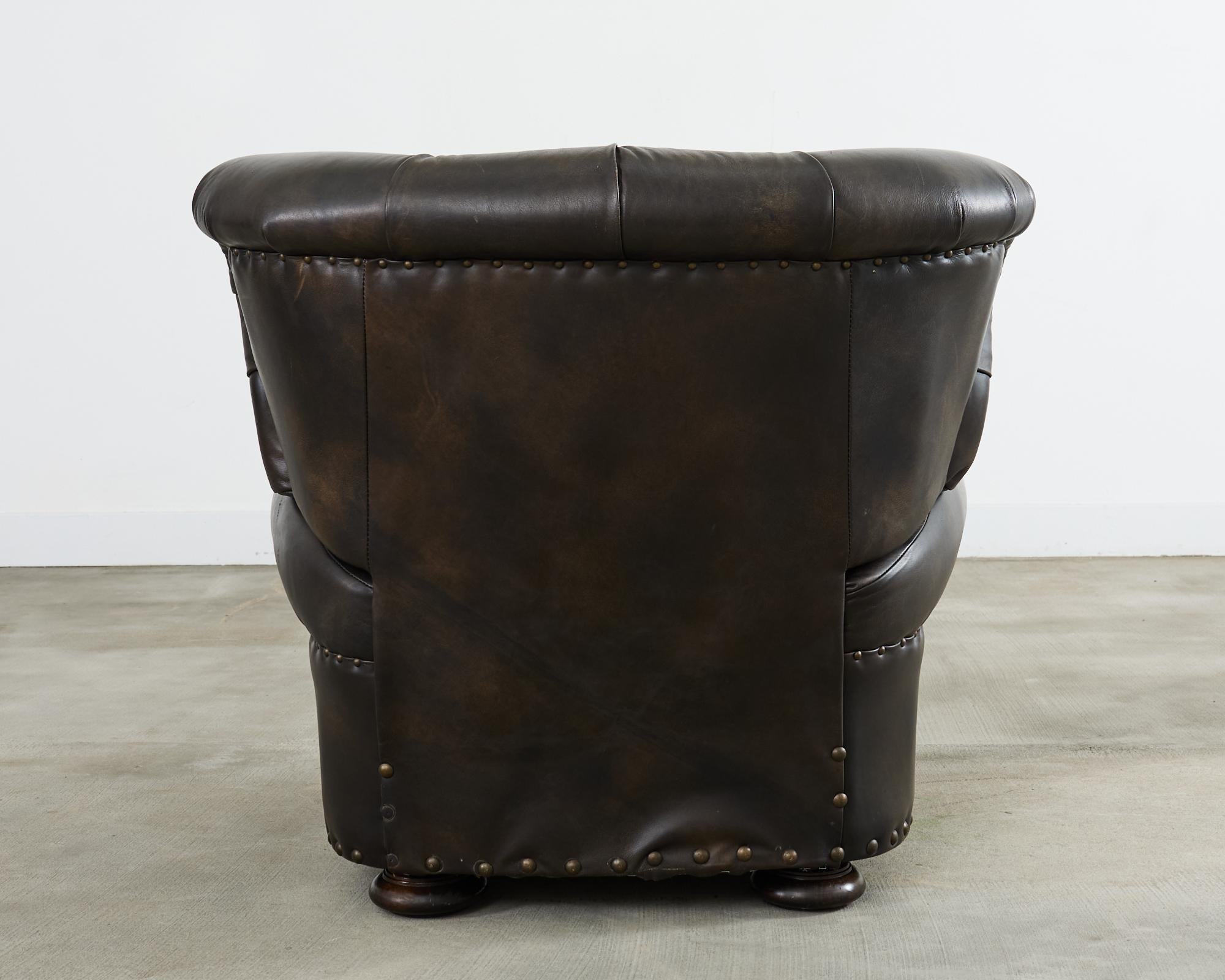 Ralph Lauren Style Zigarre Leder Wingback Writers Stuhl im Angebot 13