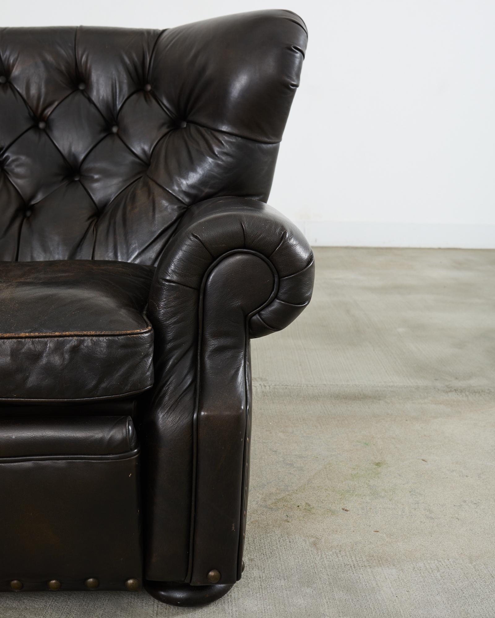 Ralph Lauren Style Zigarre Leder Wingback Writers Stuhl im Angebot 2