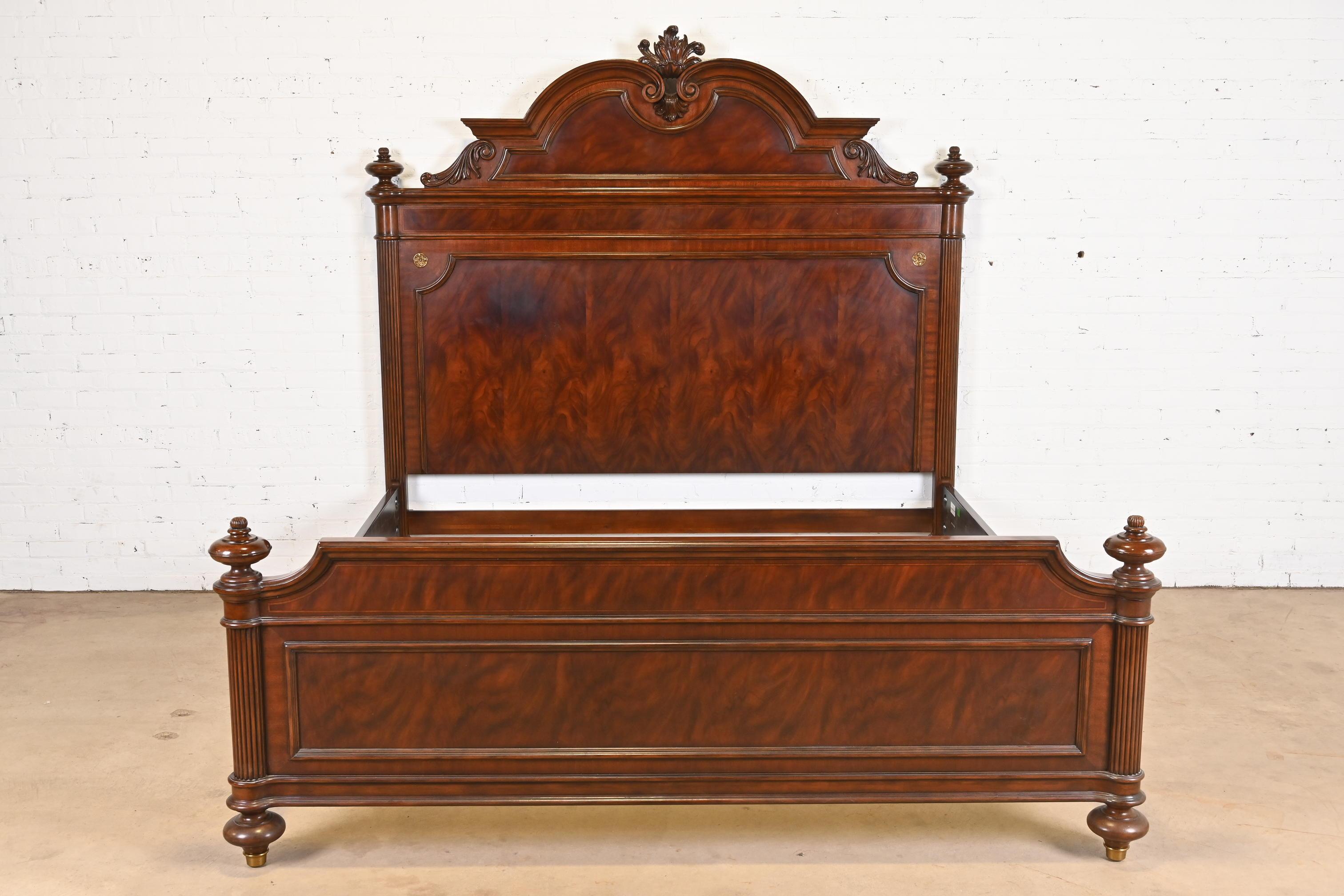 20th Century Ralph Lauren Style French Empire Flame Mahogany King Size Bed
