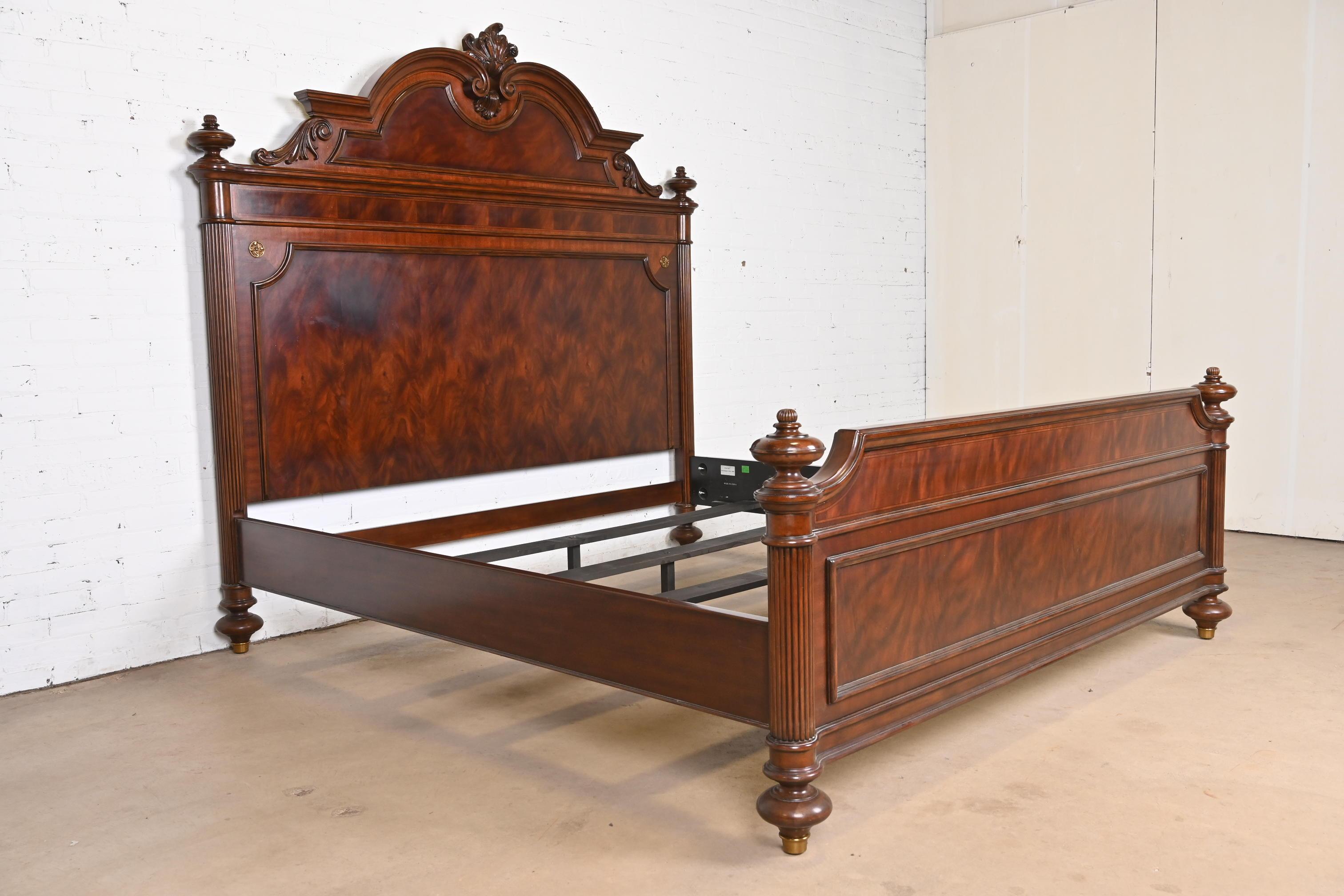 20th Century Ralph Lauren Style French Empire Flame Mahogany King Size Bed