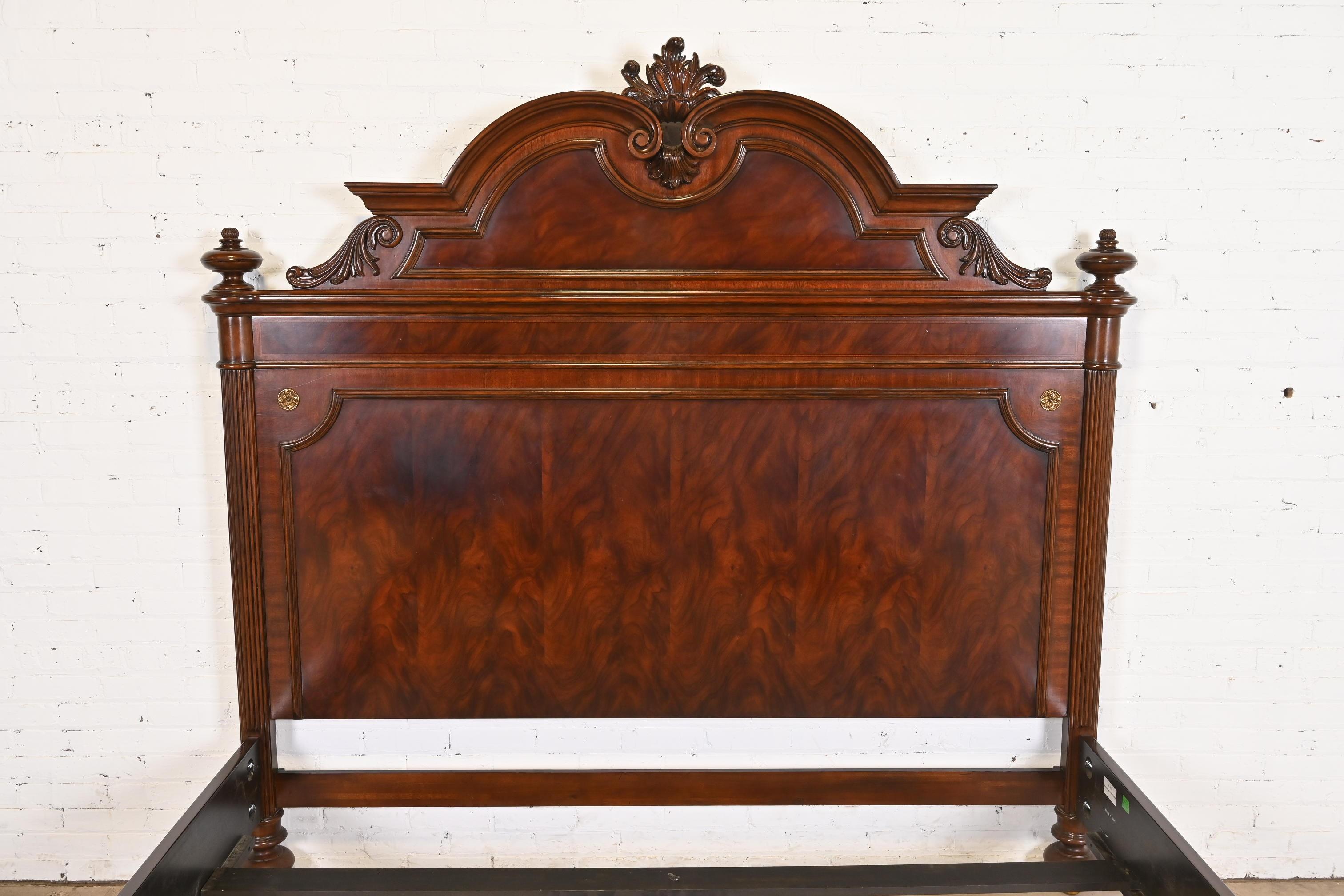 Ralph Lauren Style French Empire Flame Mahogany King Size Bed For Sale 2