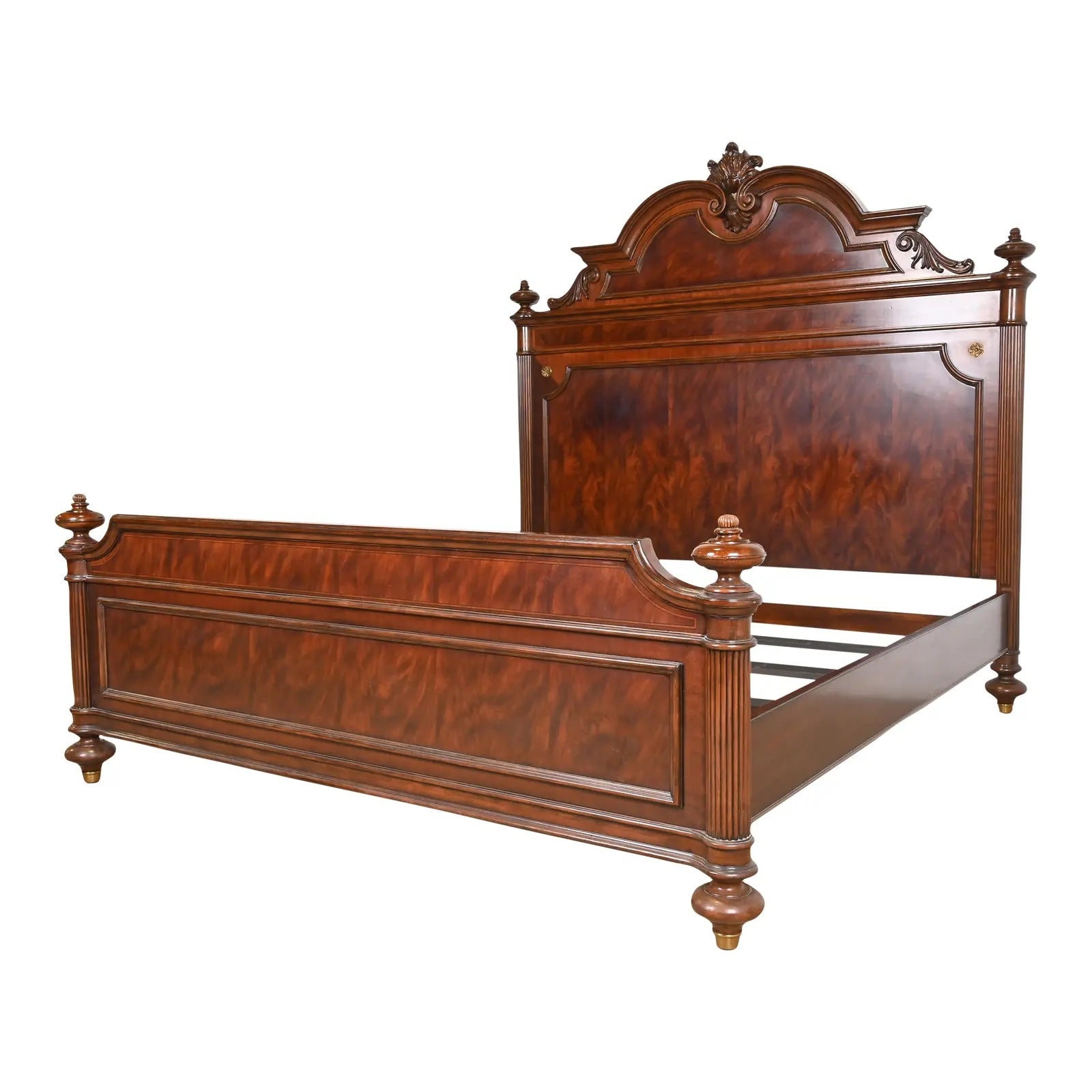 Ralph Lauren Style French Empire Flame Mahogany King Size Bed For Sale