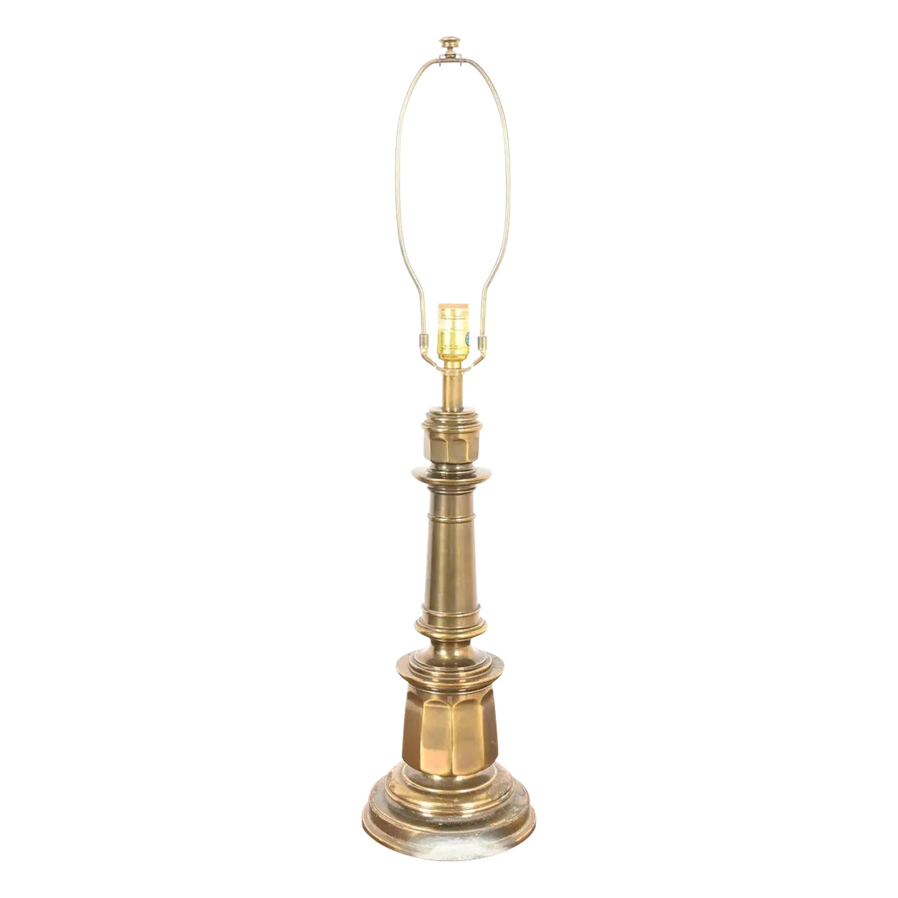 Lampe de table en laiton de style Ralph Lauren Mid-Century Hollywood Regency Large en vente