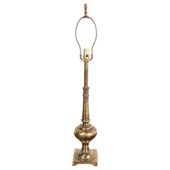 Ralph Lauren Style Mid-Century Hollywood Regency Tall Brass Table Lamp
