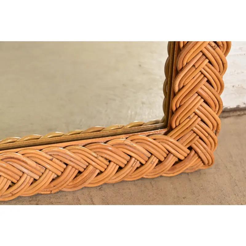 Specchio da parete in rattan intrecciato in stile organico moderno di Ralph Lauren in vendita 1