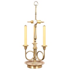 Ralph Lauren Style Regency Brass Candlestick Bouillotte Table Lamp