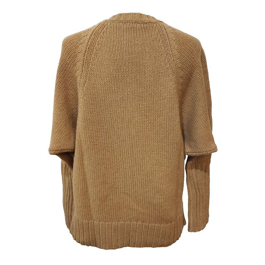 Wool (66%) Cashmere (34%) Beige color V neck Long sleeves Maximum length cm 62 (24,40 inches)
