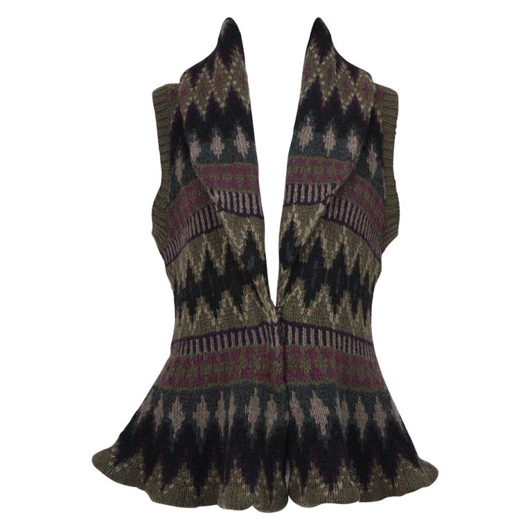 Ralph Lauren Sweater Vest With Peplum For Sale at 1stDibs