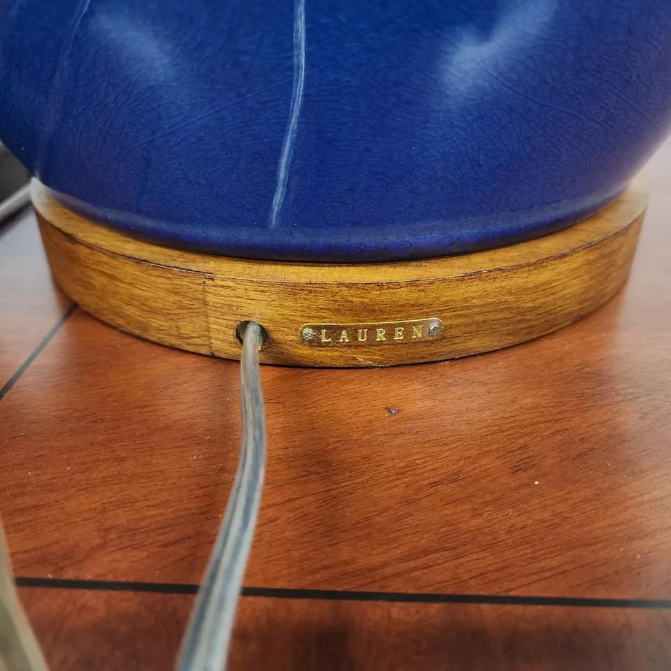 Ralph Lauren Table Lamps Ceramic Blue Pair 7